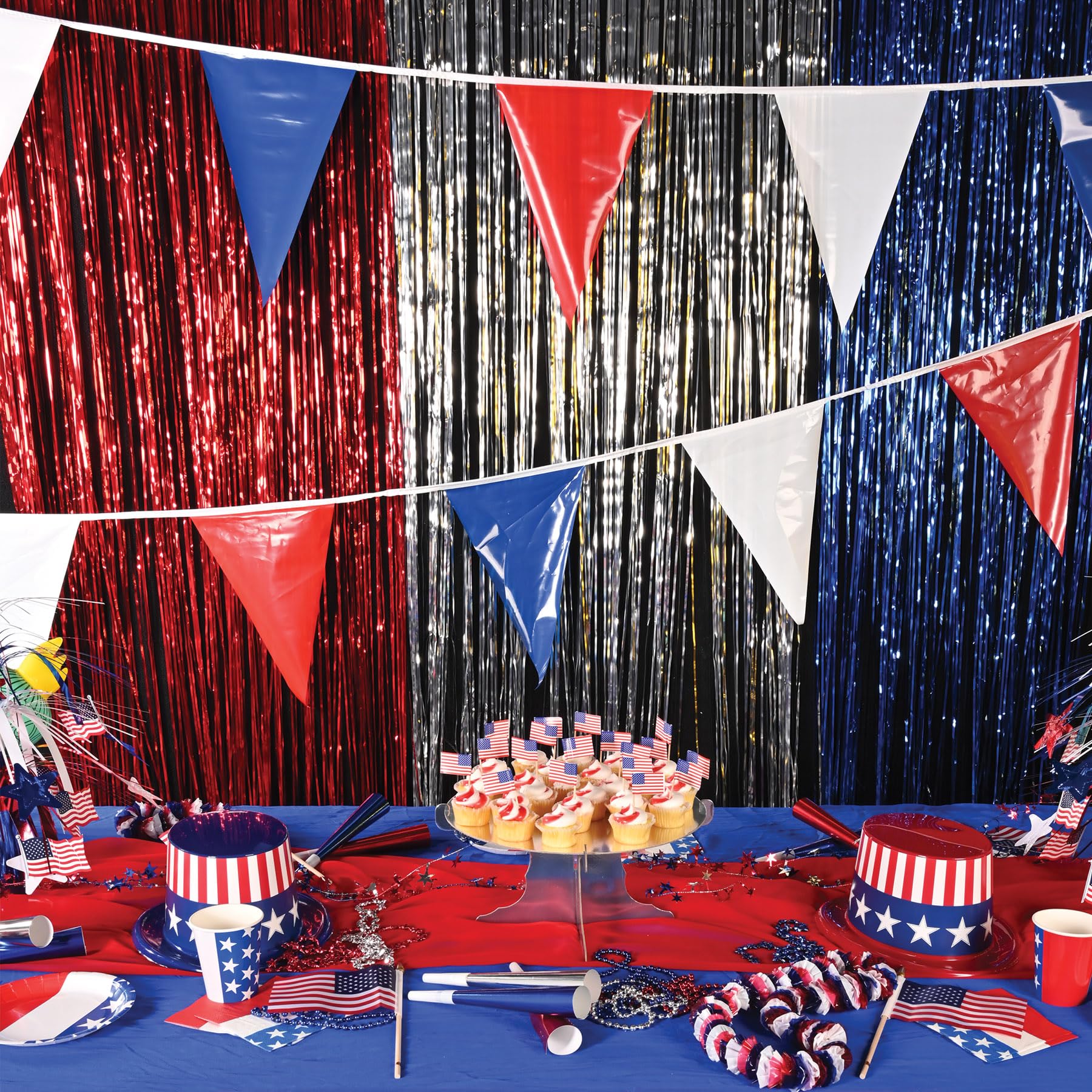 Beistle Red Blue White Outdoor Pennant Banner, 17 By 30-Feet