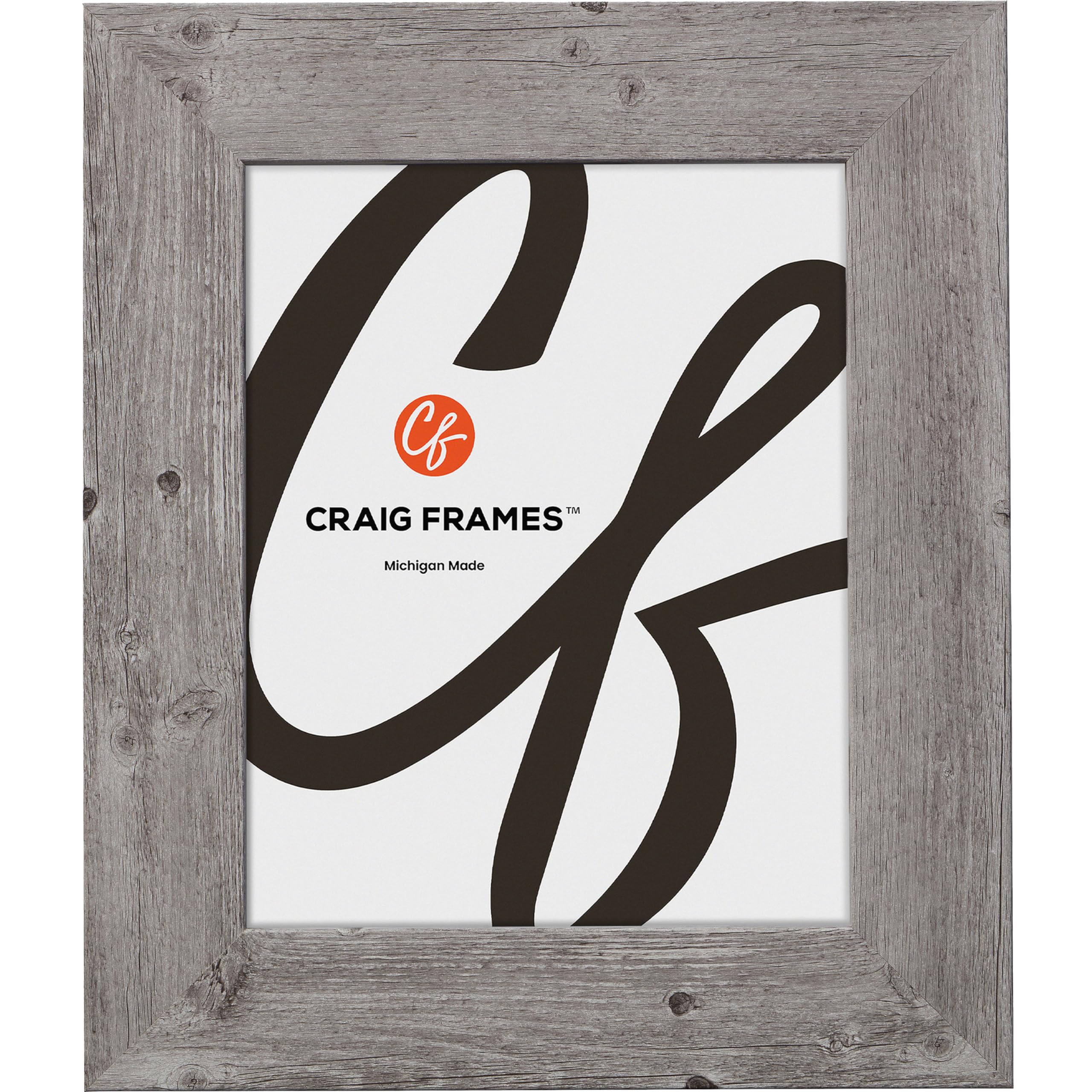 Craig Frames American Barn, 28x29 Picture Frame, Faux Barnwood, Light Grey Oak