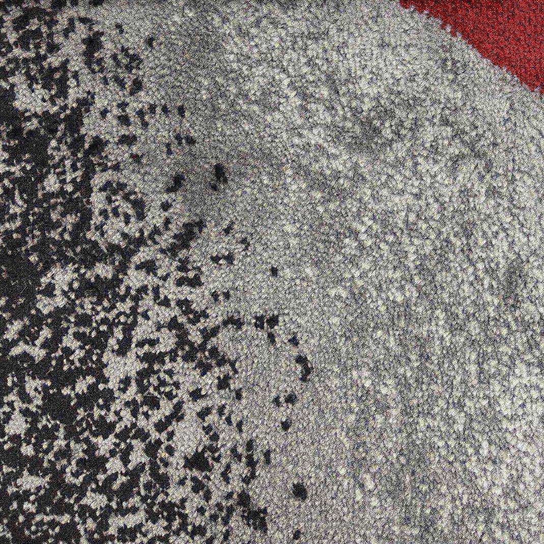 2305 Gray Black Red White Swirls 65 x 92 Modern Abstract Area Rug Carpet