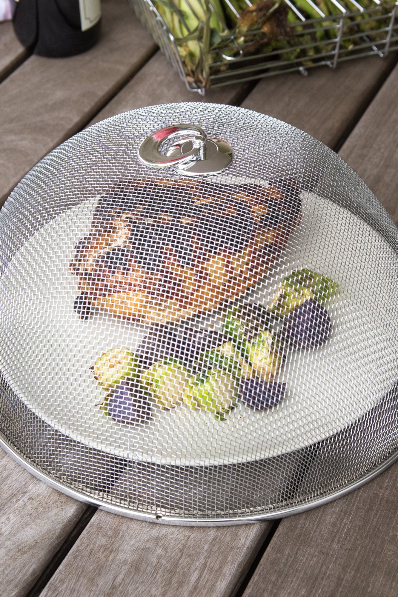 Fox Run Brands Chrome Outdoor Dome Mesh Outside Food Cover, 11.75 X 11.75 X 5 Inches, Silver