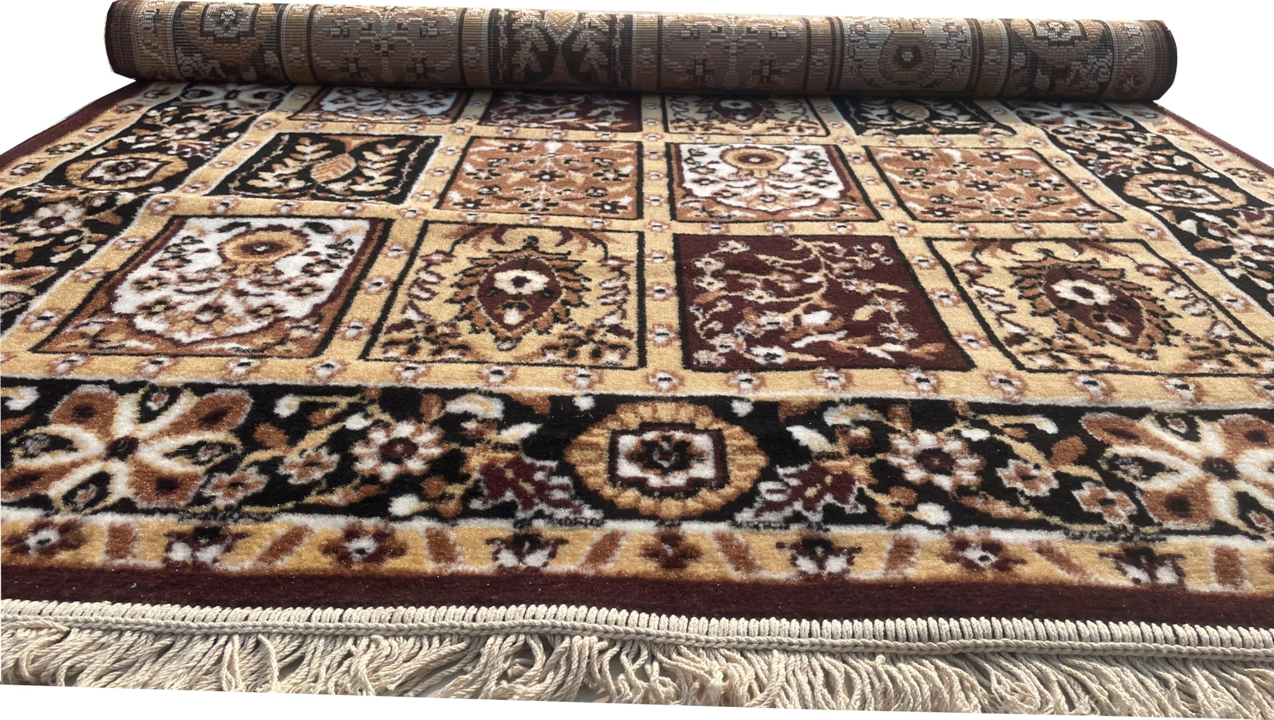 Sifa Carpet Floral Design Soft Acrylic Carpet For Living Room- 5X7 Feet Brown Color (150X200 Cm, Rectangular)