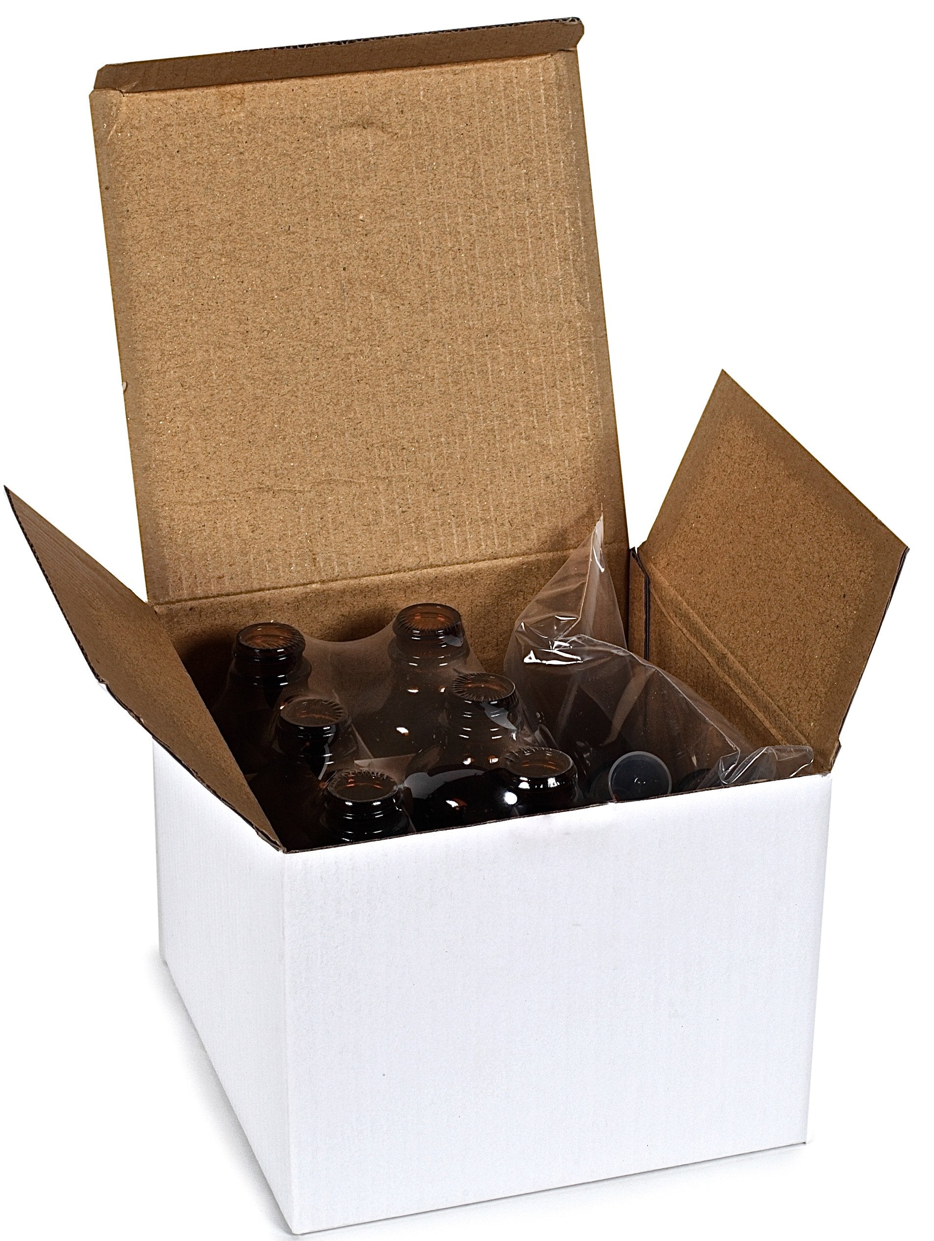 Vivaplex 6  Amber  4 oz Glass Bottles  with Black Fine Mist Sprayers