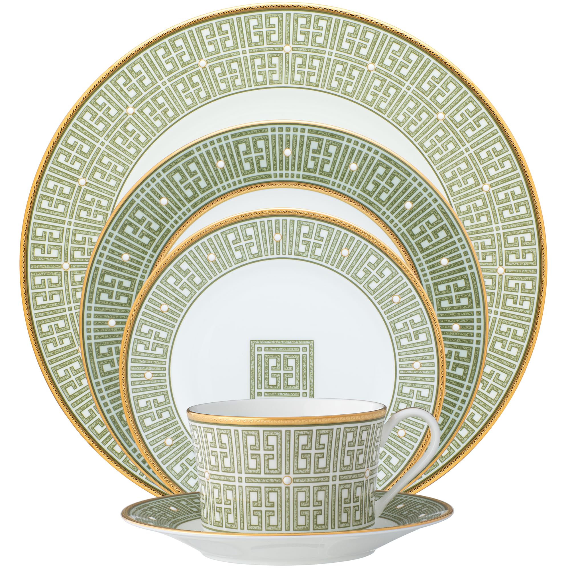 Noritake Infinity Green Gold 5-Piece Place Setting, Service for 1