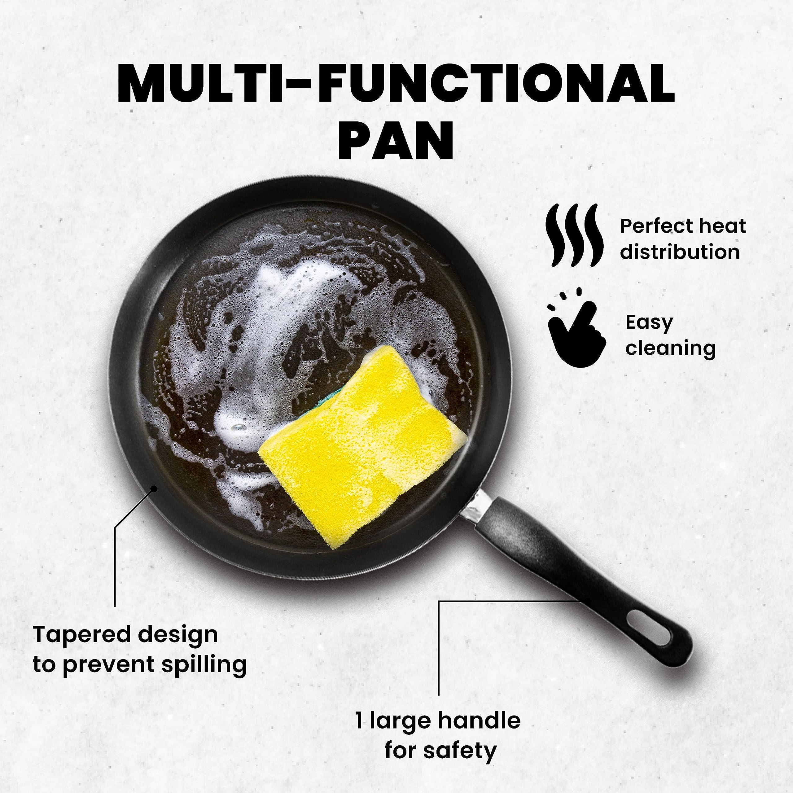 Machika Crepe Pan | Non-Stick Pancake Pan With Large Handle | Omelette Pan Nonstick | Perfect For Tortilla, Pita Bread, And Pizz