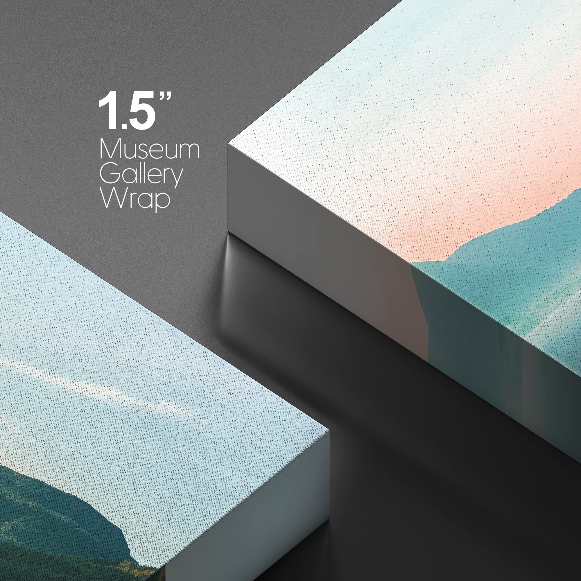 wall26 Canvas Print Wall Art Pastel Sunset Sky Mountain Valley Lake Nature Wilderness Photography Realism Earth Scenery Rustic Scenic Landscape Colorful for Living Room  Bedroom  Office - 16''x24''