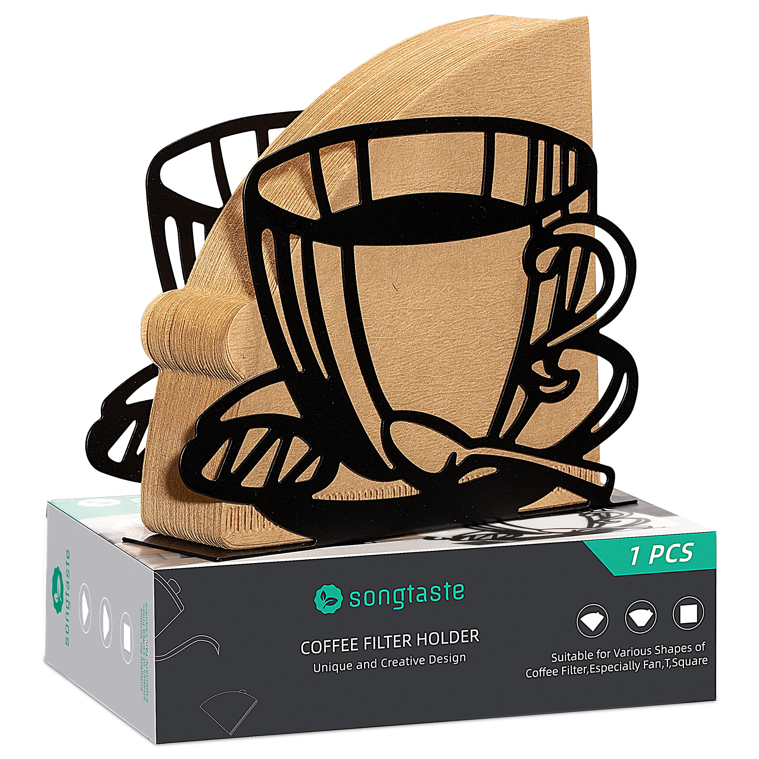 1 Pcs Coffee Filter Holder,Coffee Paper Storage Rack Coffee Filter Paper Container Stand For Fan-Shaped,T-Shaped,Square-Shaped O