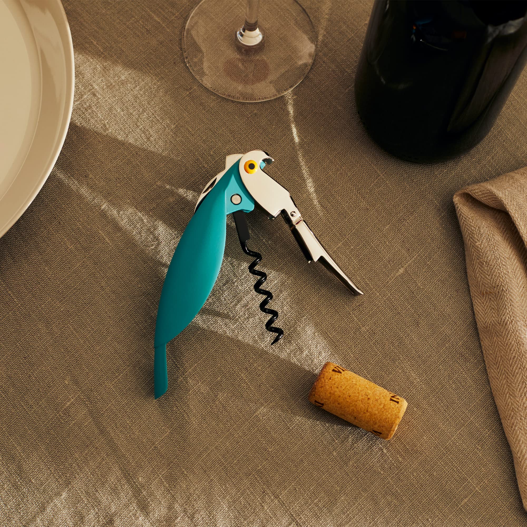 A Di Alessi Parrot Sommelier-Style Corkscrew, Blue - Aam32 Az