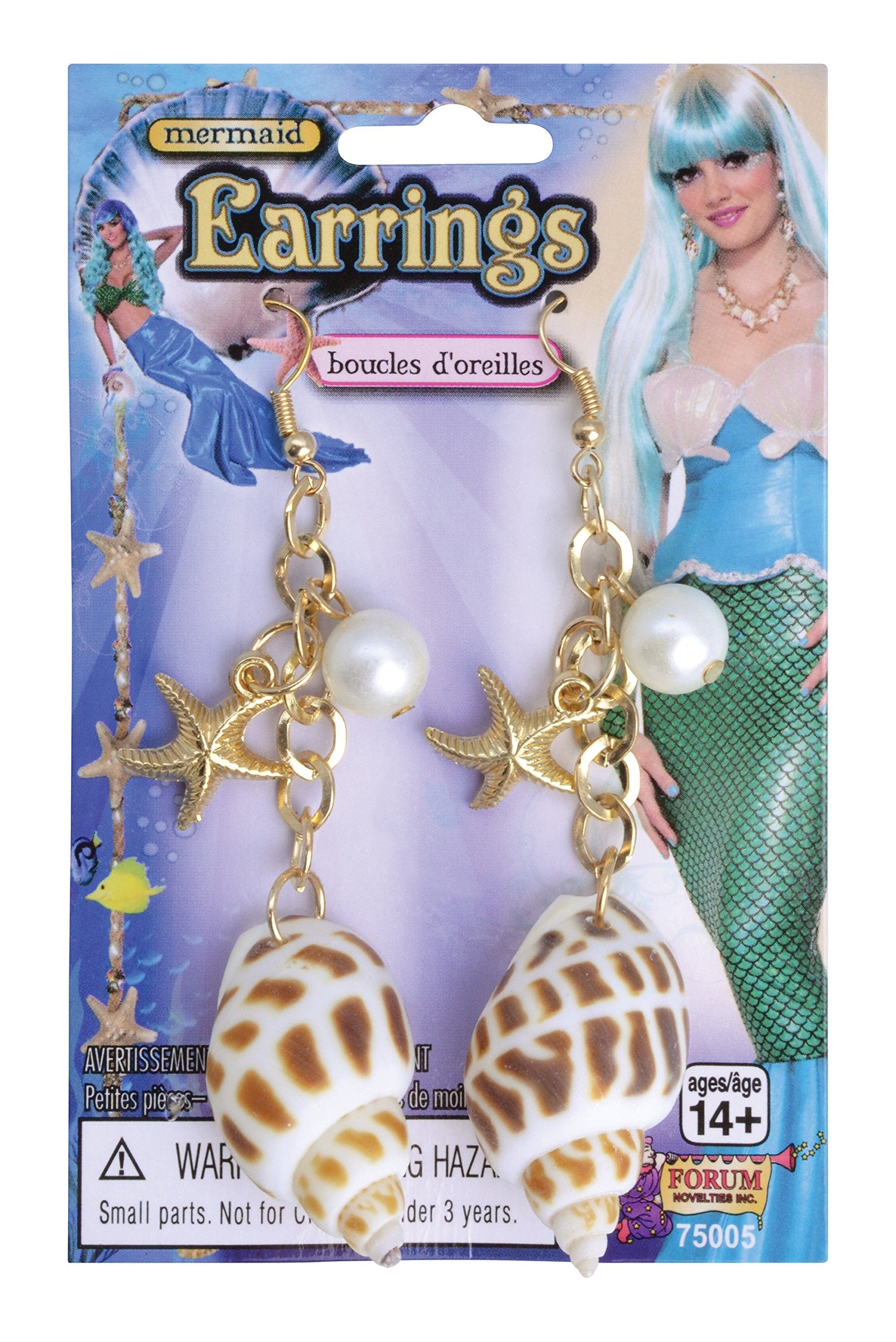 Forum Novelties Women'S Mermaid Earrings Party Supplies, Standard, Multi, Multicolor