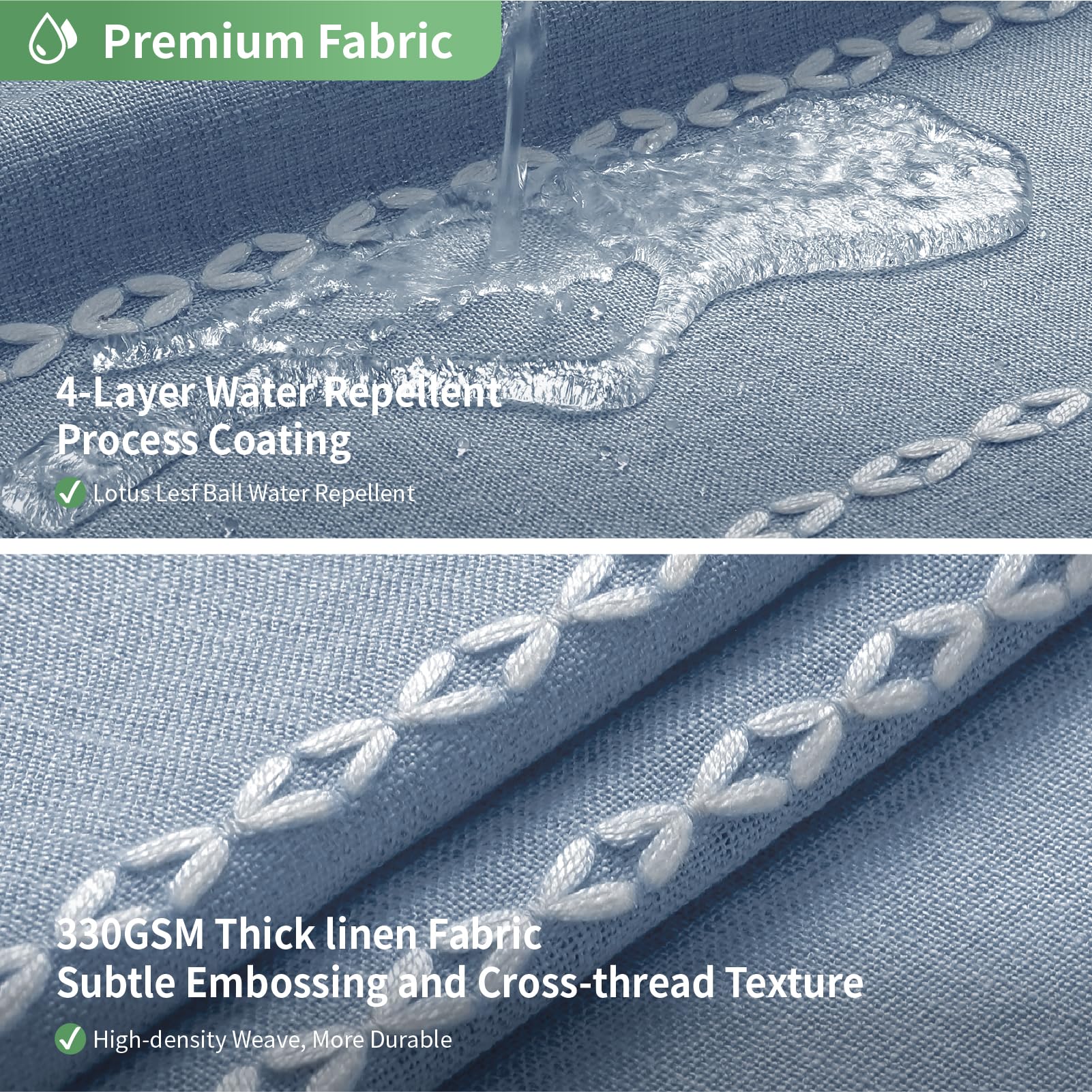 Eachope Boho Farmhouse No Hook Shower Curtain Set With Snap-In Fabric Liner,Heavy-Duty Linen Textured Rustic Striped Design,Wate