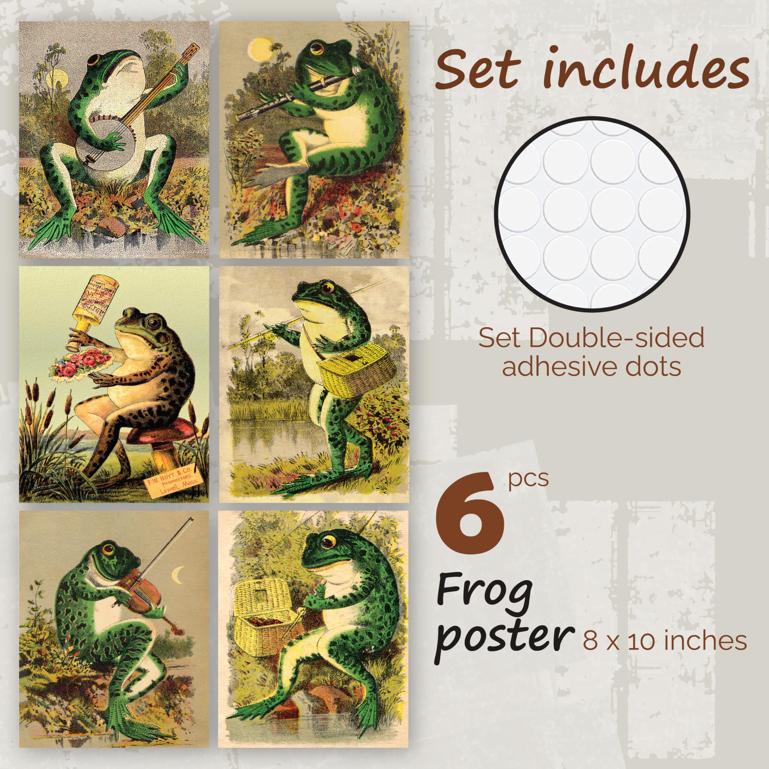 97 Decor Frog Poster Retro Poster Wall Art Print Retro Frog Posters Retro Positive Quote Wall Art Canvas for Living Room Bedroom Kids Room Decorate Room Home Decor Gift