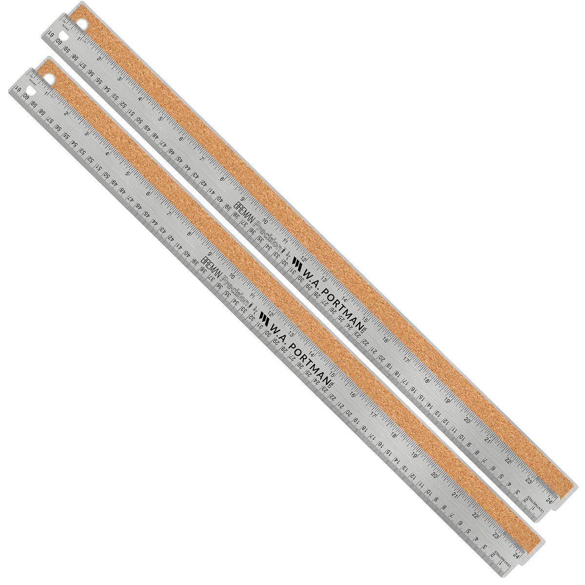 Breman Precision Metal Ruler 24 Inch - Stainless Steel Cork Back Metal Ruler - Premium Steel Straight Edge 24 Inch Metal Ruler S