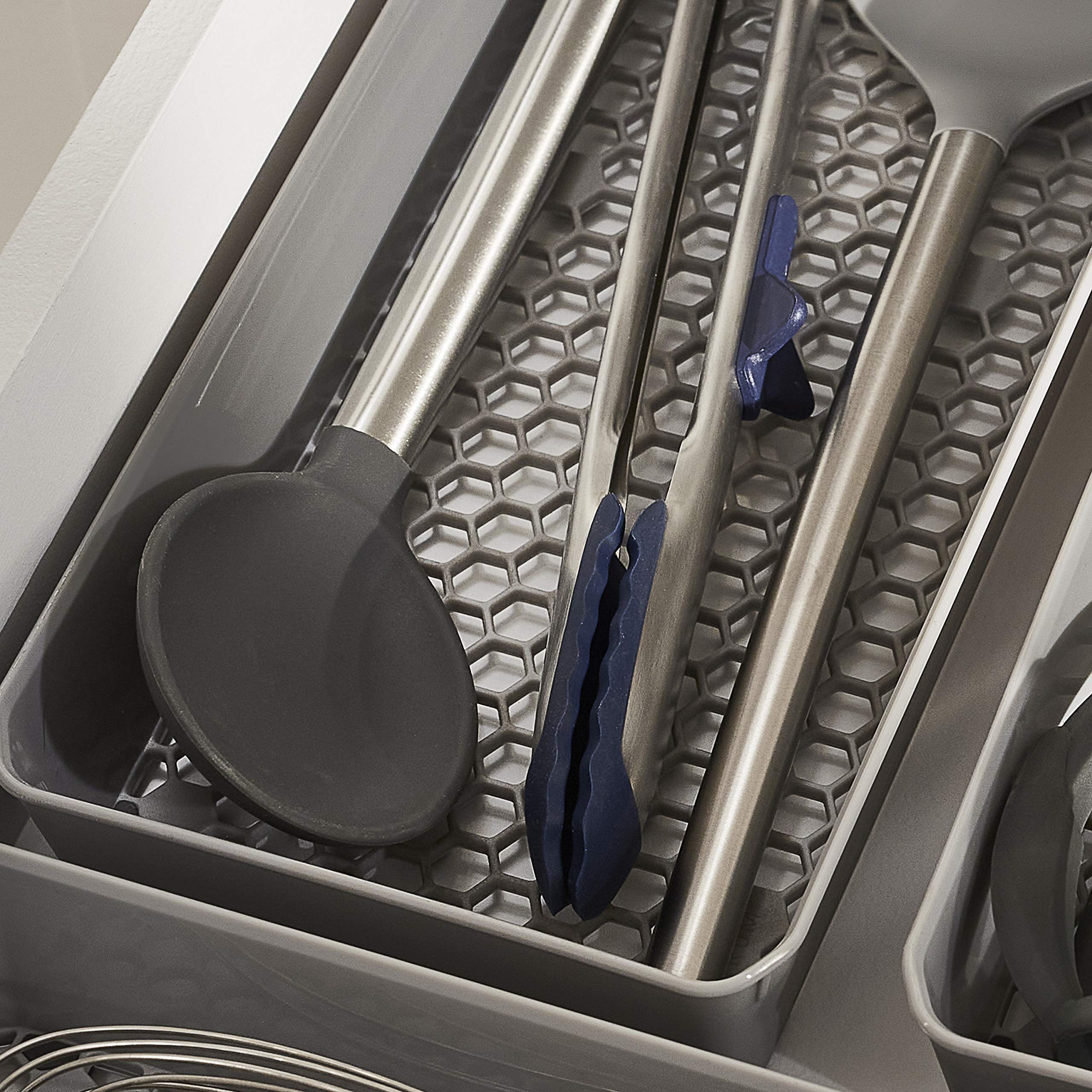 Spectrum Diversified Hexa Drawer Organizer Tray Modern Kitchen Cutlery, Utensil, Silverware Holder, Cabinet Storage, Set Of 3, S