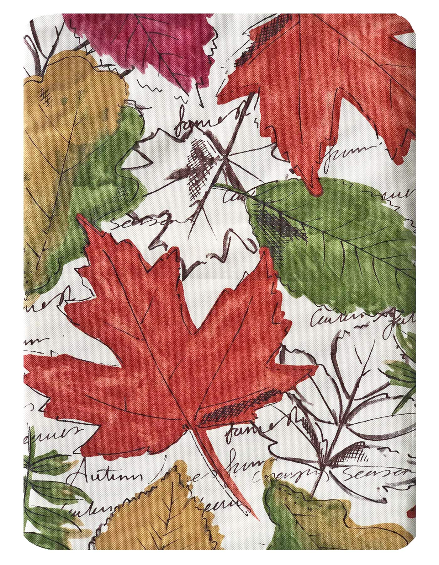 Newbridge Stamped Abstract Autumn Leaves Print Vinyl Flannel Backed Tablecloth  Contemporary Thanksgiving Fall Leaf Wipe Vinyl Tablecloth with Flannel Backing  60  x 102  Oblong/Rectangle