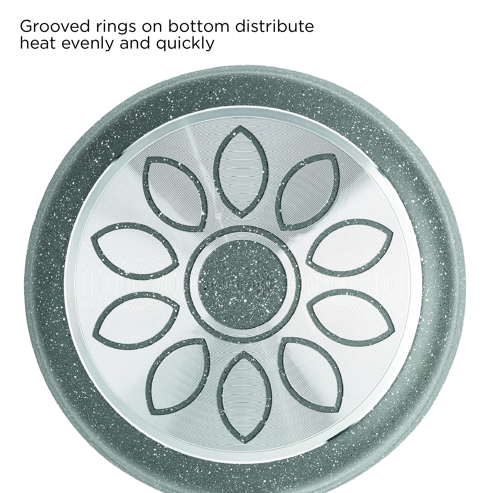 Ecolution Farmhouse Cast Aluminum, Durable Nonstick Coating, Stainless Steel Base, Even Heating, Dishwasher Safe, Wood Look Hand
