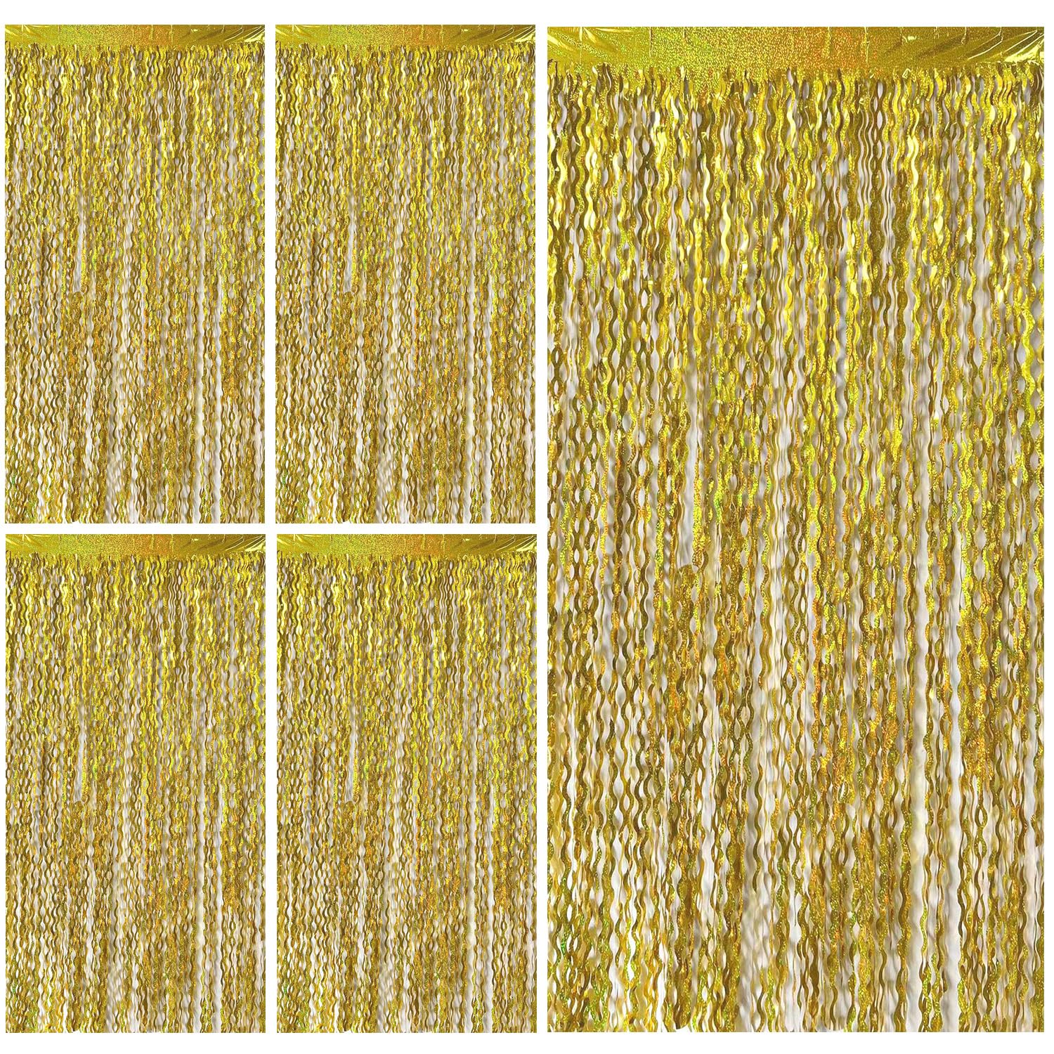 Gold Backdrop Birthday Decorations Foil Curtain Backdrop Gold Streamers Dance Party Decorations Photo Booth Props For Bacheloret