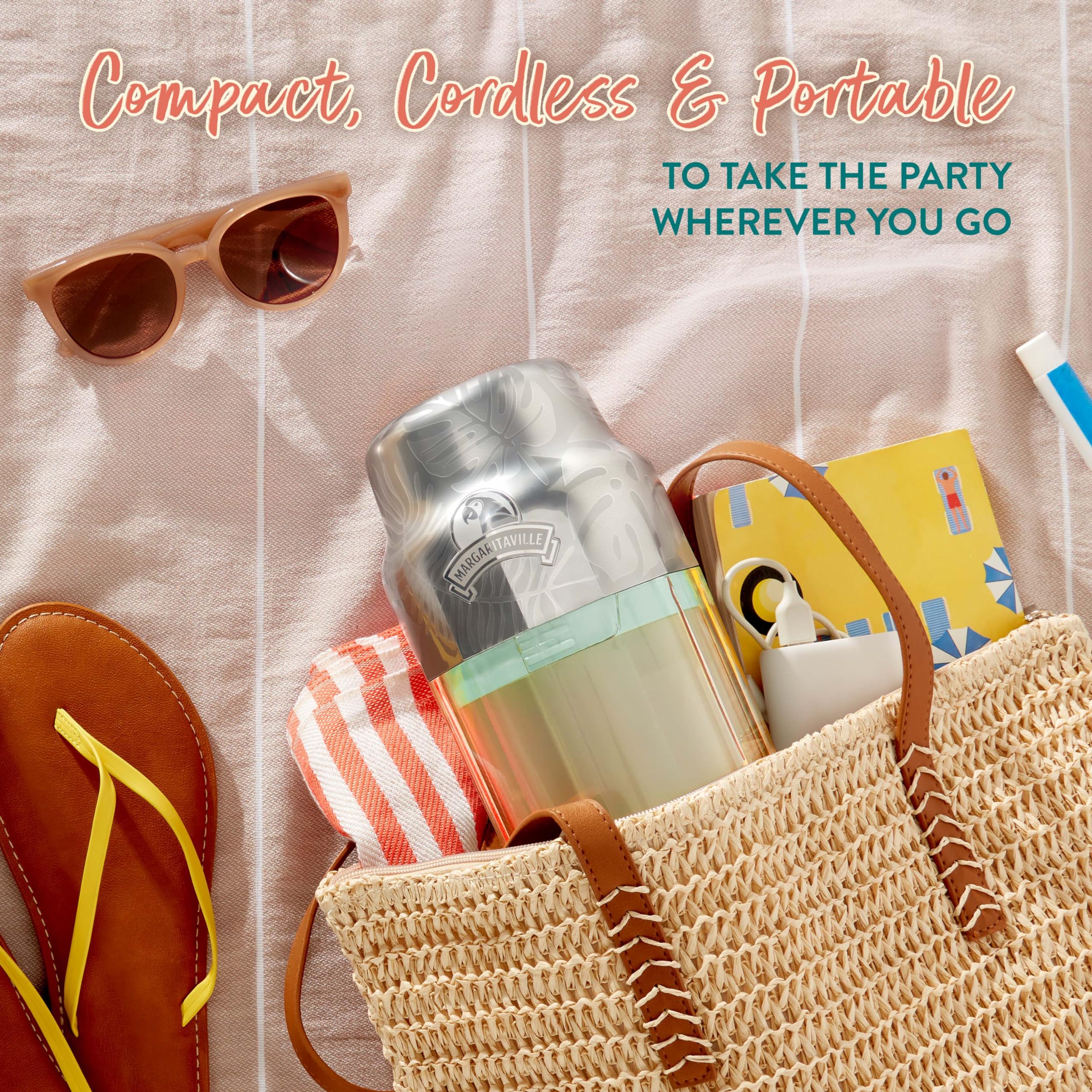 Margaritaville Maui On-The-Go Portable Blender Frozen Drink Machine, Margarita Machine, Cordless Blender Perfect For Resort Qual
