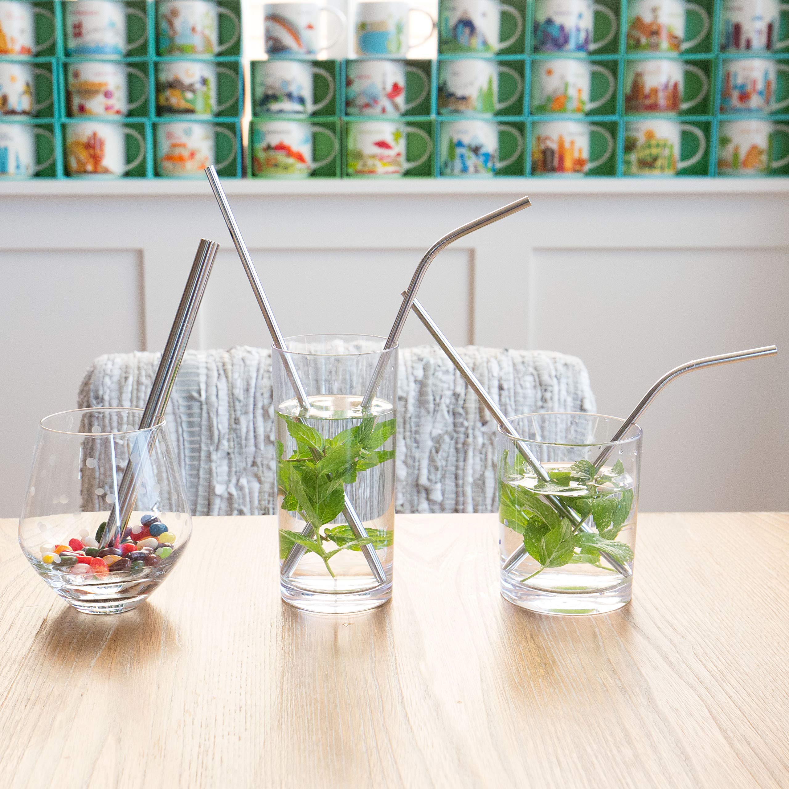 Youngever Reusable Stainless Steel Straws, Metal Straws, With 2 Extra Wide Straws For Smoothie And Bubble Tea, To Go Bag, 20 Oun