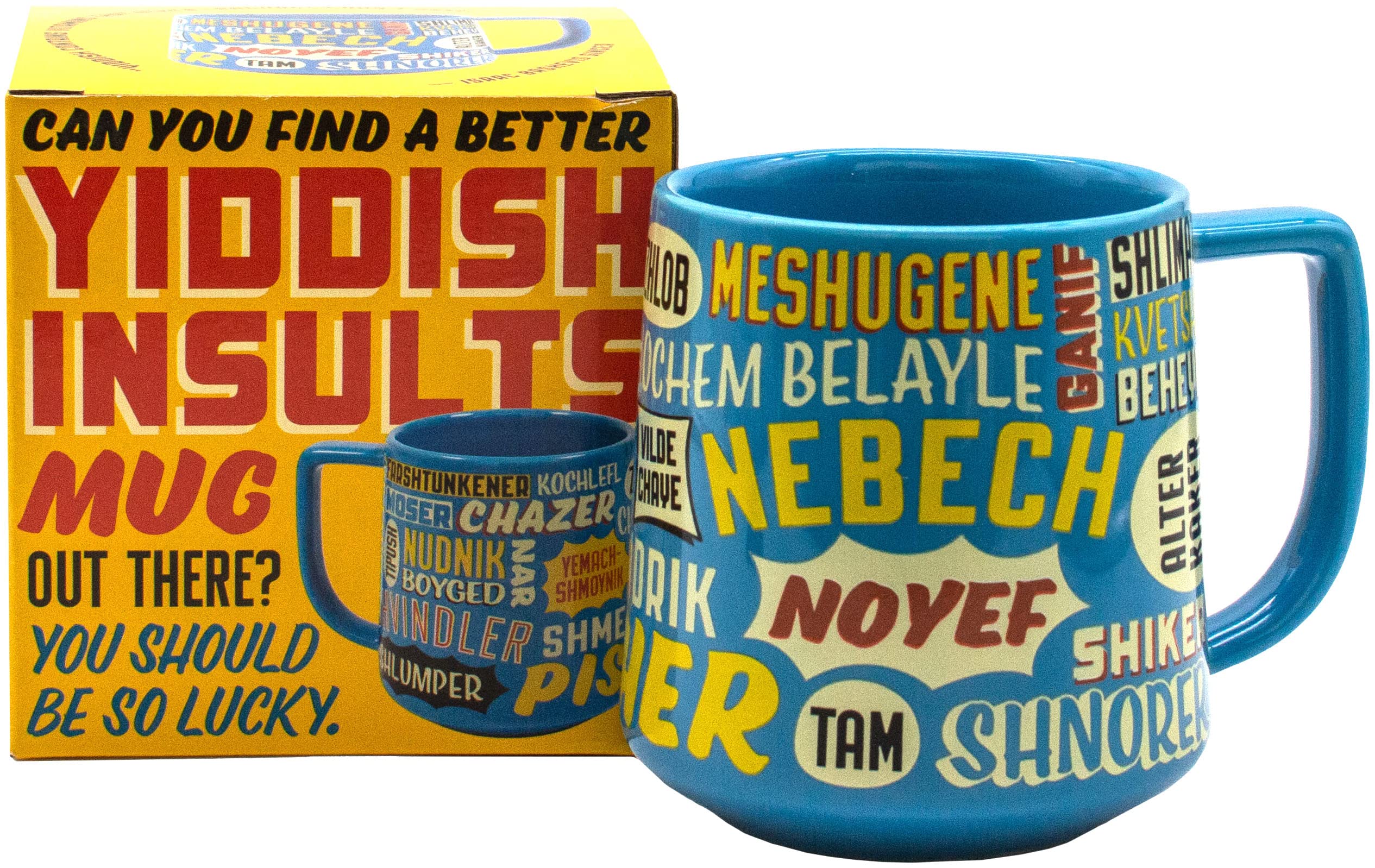 The Unemployed Philosophers Guild Yiddish Insults Mug - Nudnik To Tipish And More