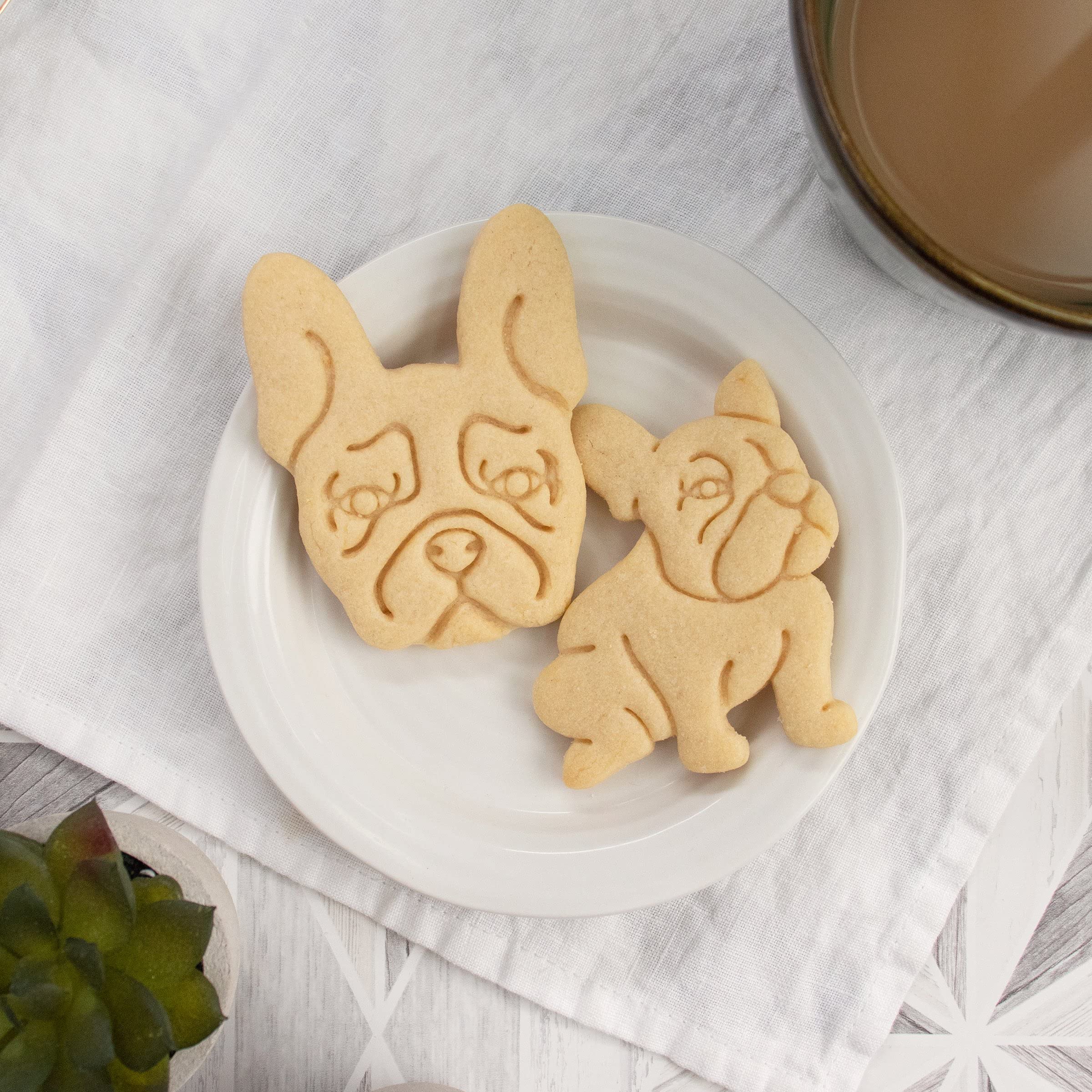 Set Of 2 French Bulldog Cookie Cutters (Designs: Body & Face), 2 Pieces - Bakerlogy