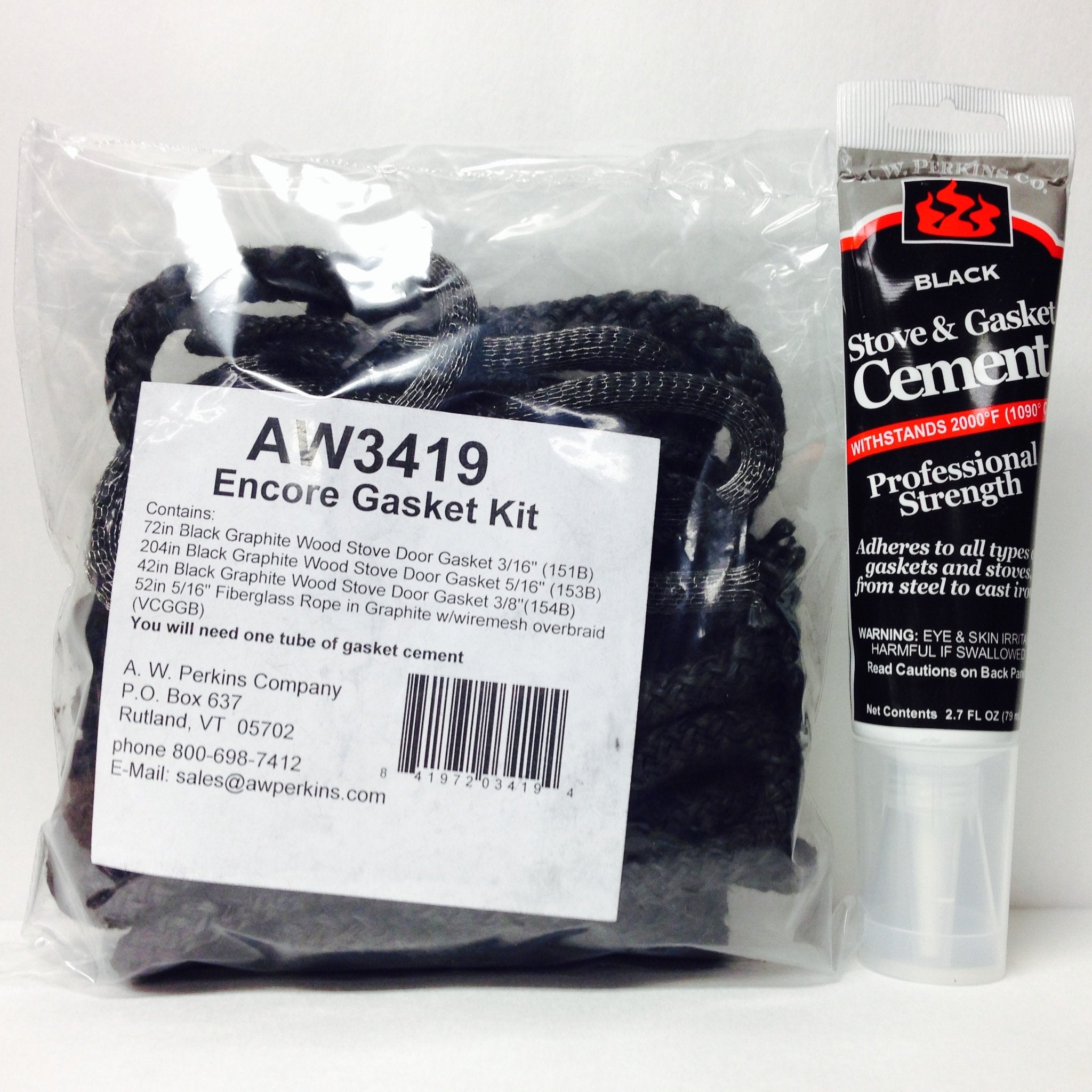 Aw 3419 Vermont Castings Encore Catalytic Stove Gasket Kit Complete W/Glue Vc000-3419