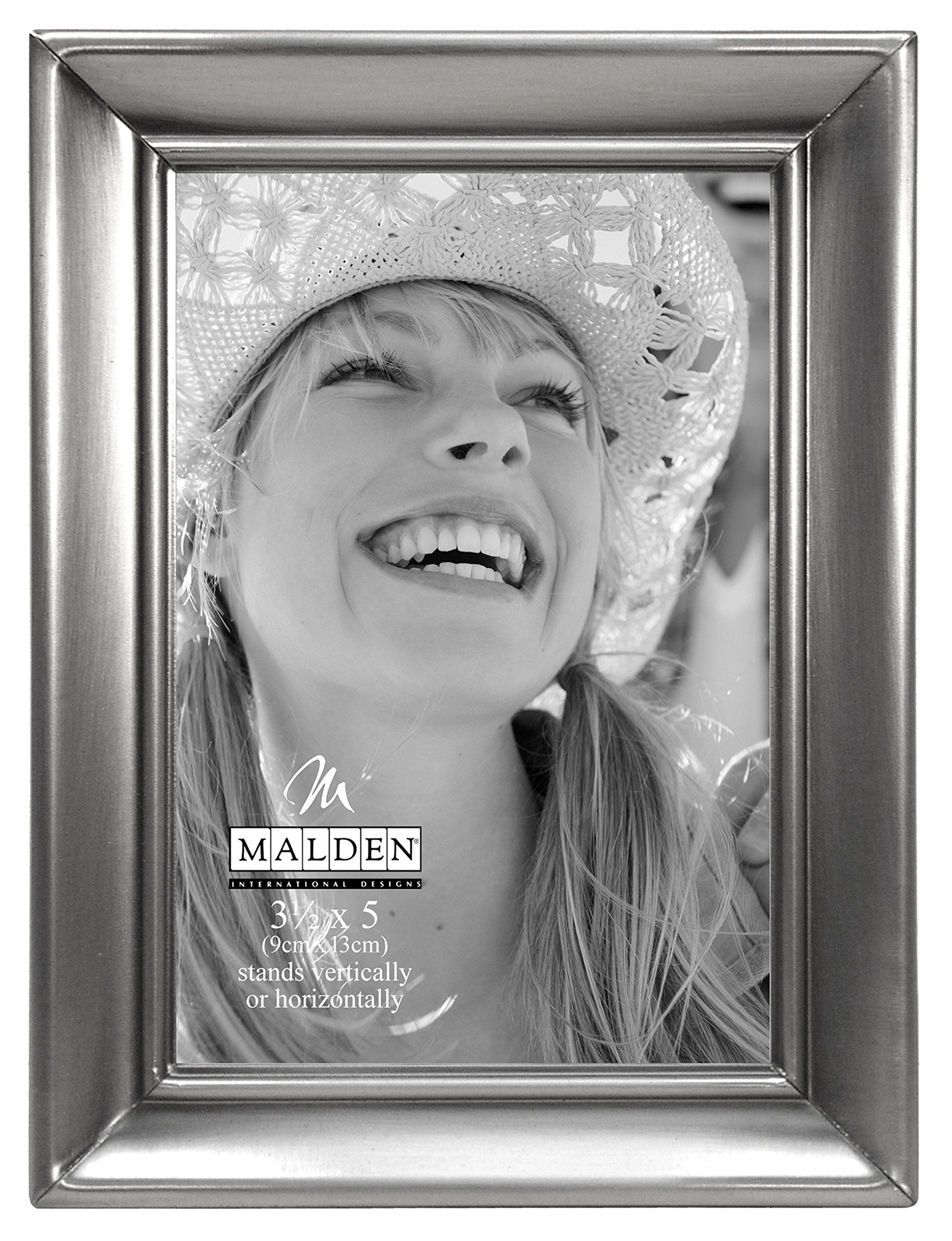 Malden International Designs Concourse Pewter Metal Picture Frame, 3.5x5, Silver - 192-35