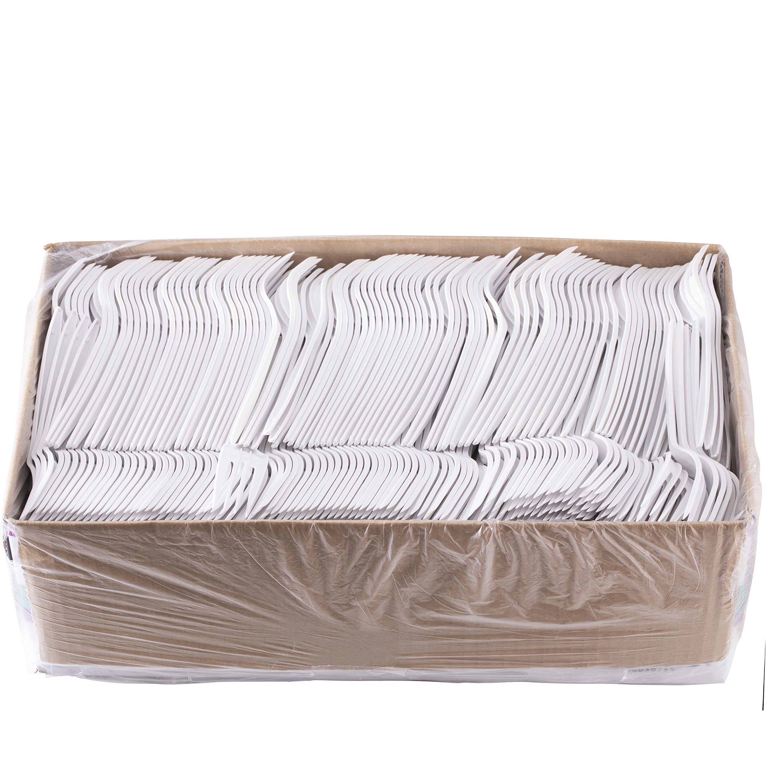 Plastic Palace White Disposable Plastic Forks In Bulk-Medium Weight (1000 Count)