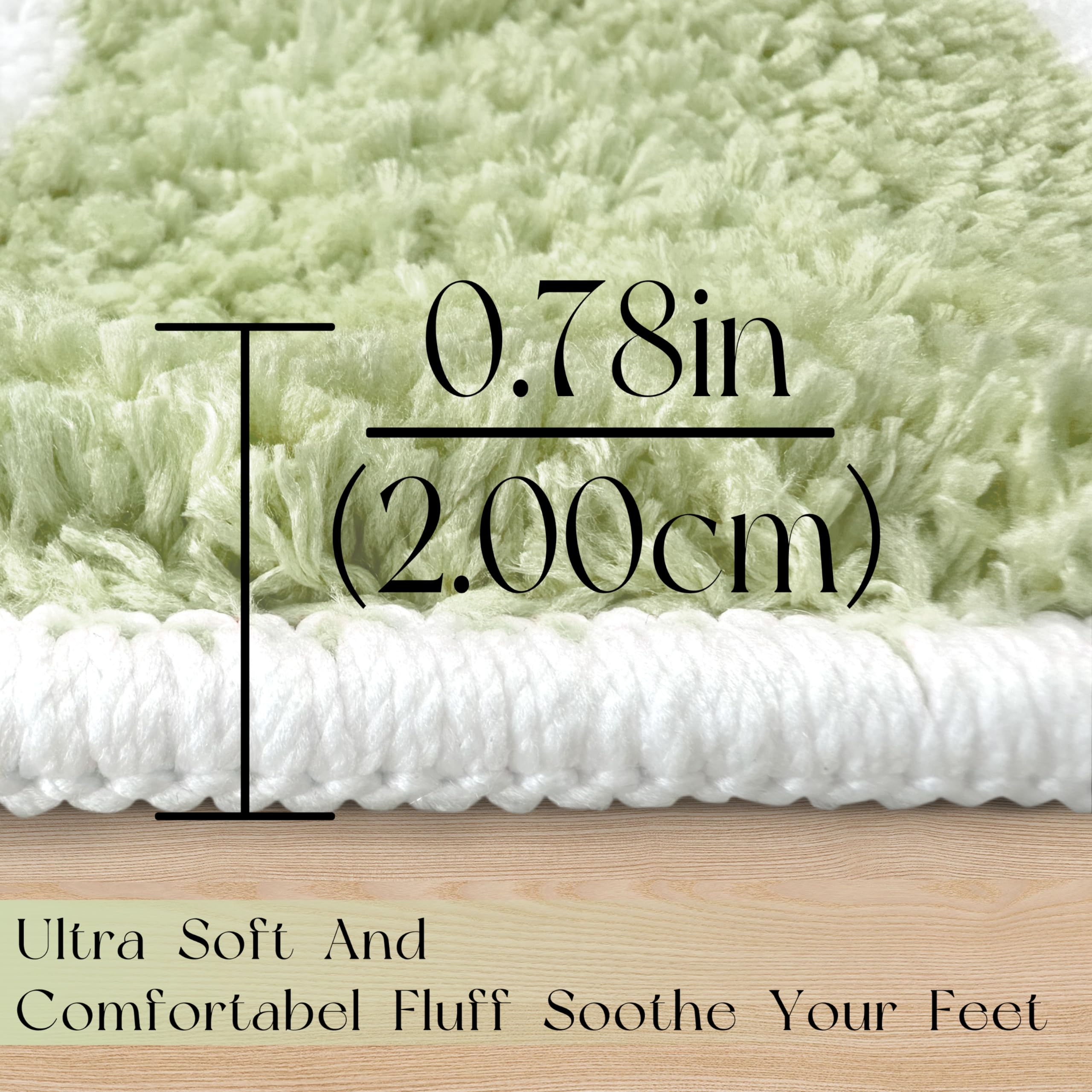 Tititex Luxury Sage Green White Checkered Grid Bathroom Rug, 16''X24'' Classic Checkerboard Extra Soft And Absorbent Microfiber