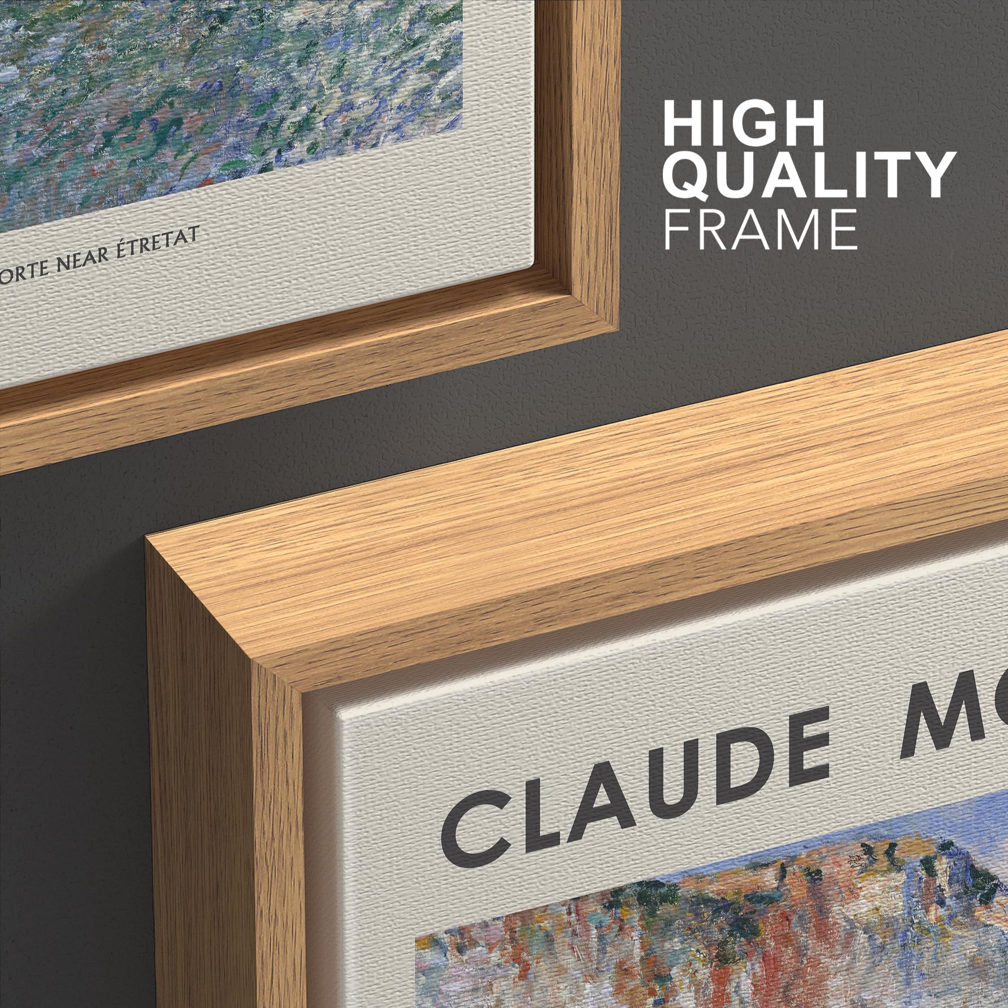 Wall26 Framed Canvas Wall Art Print Set Beach Ocean Cliffs In France By Claude Monet Nature Wilderness Illustrations Modern Rela