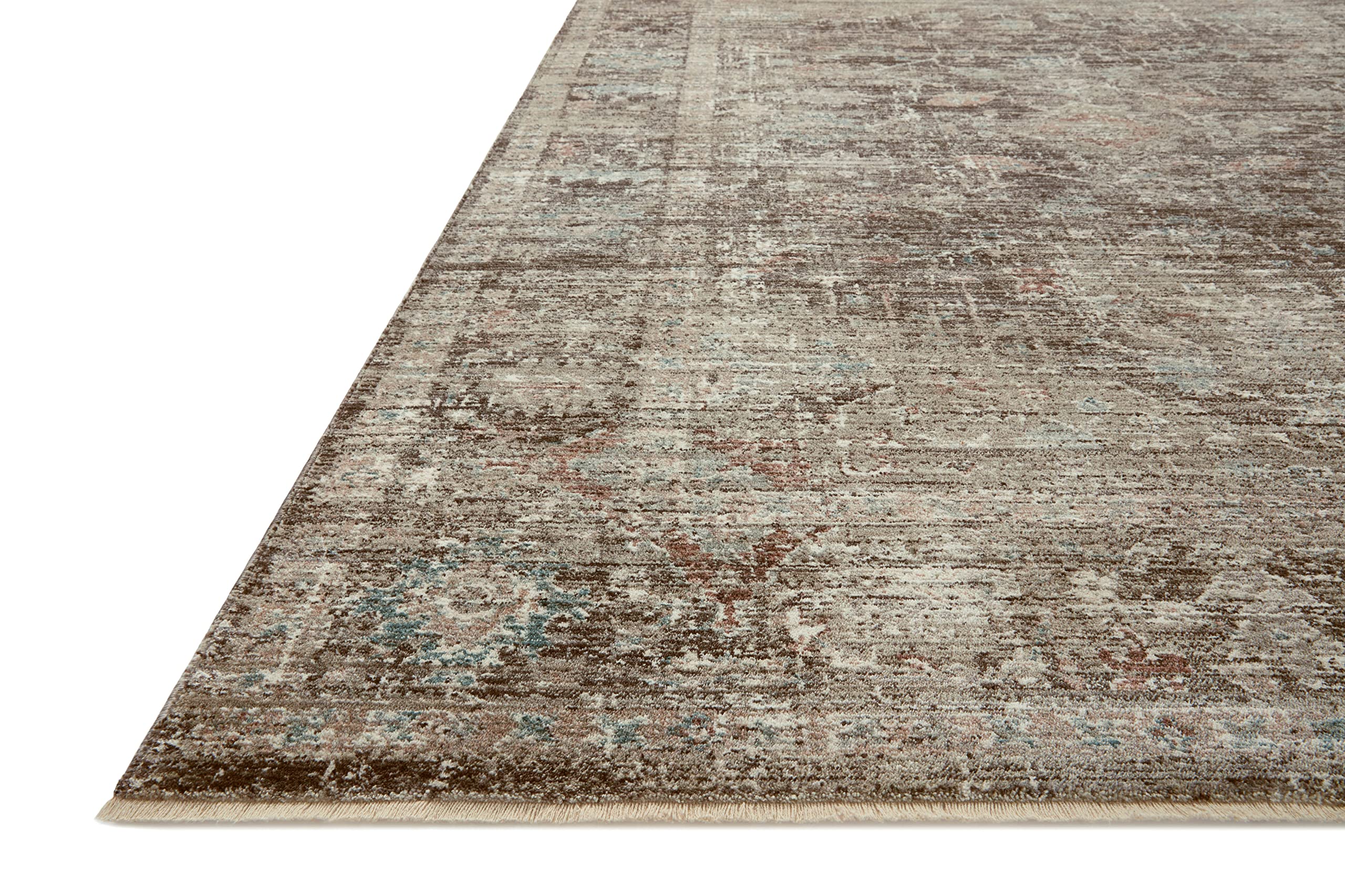 Loloi Magnolia Home by Joanna Gaines Millie Collection MIE-03 Charcoal/Dove 5-3 x 7-6, .25 Pile Height, Area Rug