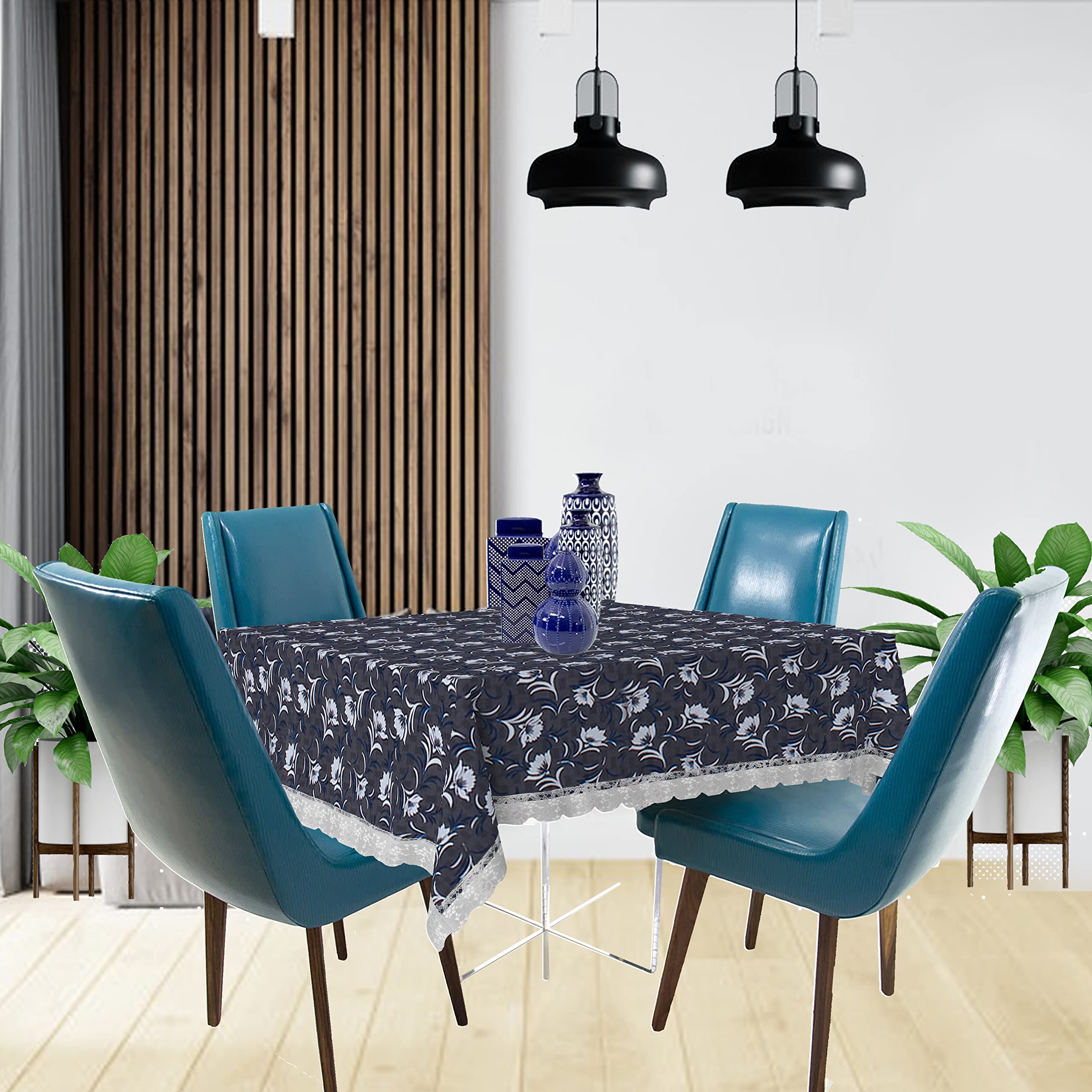 Star Weaves PVC Printed Square Centre Table Cover  Waterproof & Dustproof Table Cover (Size 36x36 inches) KUM05