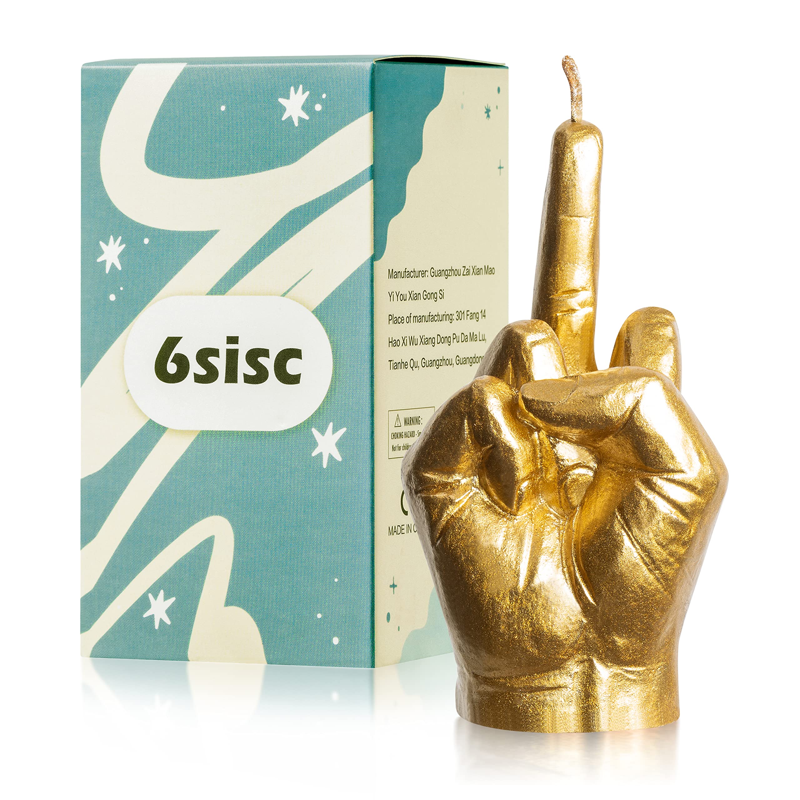 6sisc Middle Finger Scented Candle Gold Danish Pastel Room Aesthetic Decor Pine Fragrance Candles Natural Soy Wax Hand Gesture A