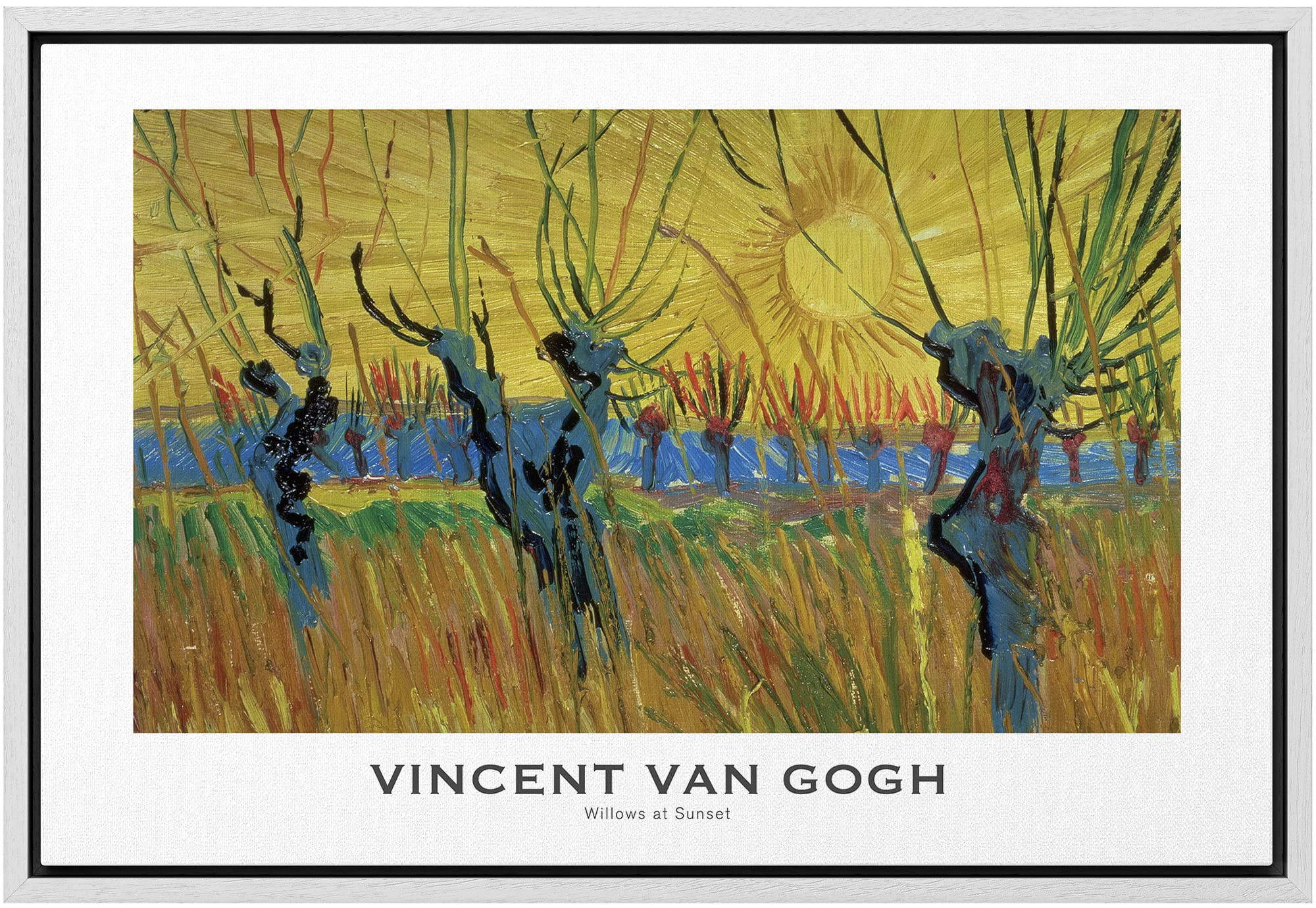 Wall26 Framed Canvas Print Wall Art Willows At Sunset By Vincent Van Gogh Nature Historic Illustrations Impressionism Fine Art S