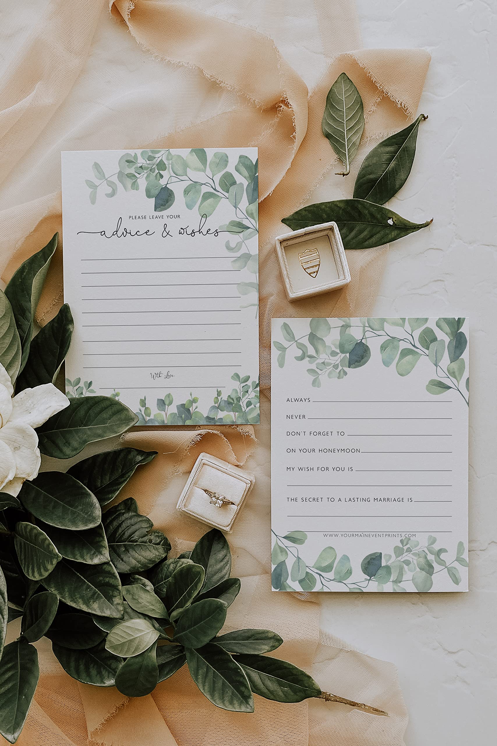 Your Main Event Prints Eucalyptus Advice And Wishes Cards For Bridal Showers, Weddings, And The Bride And Groom - Pack Of 50 5 '