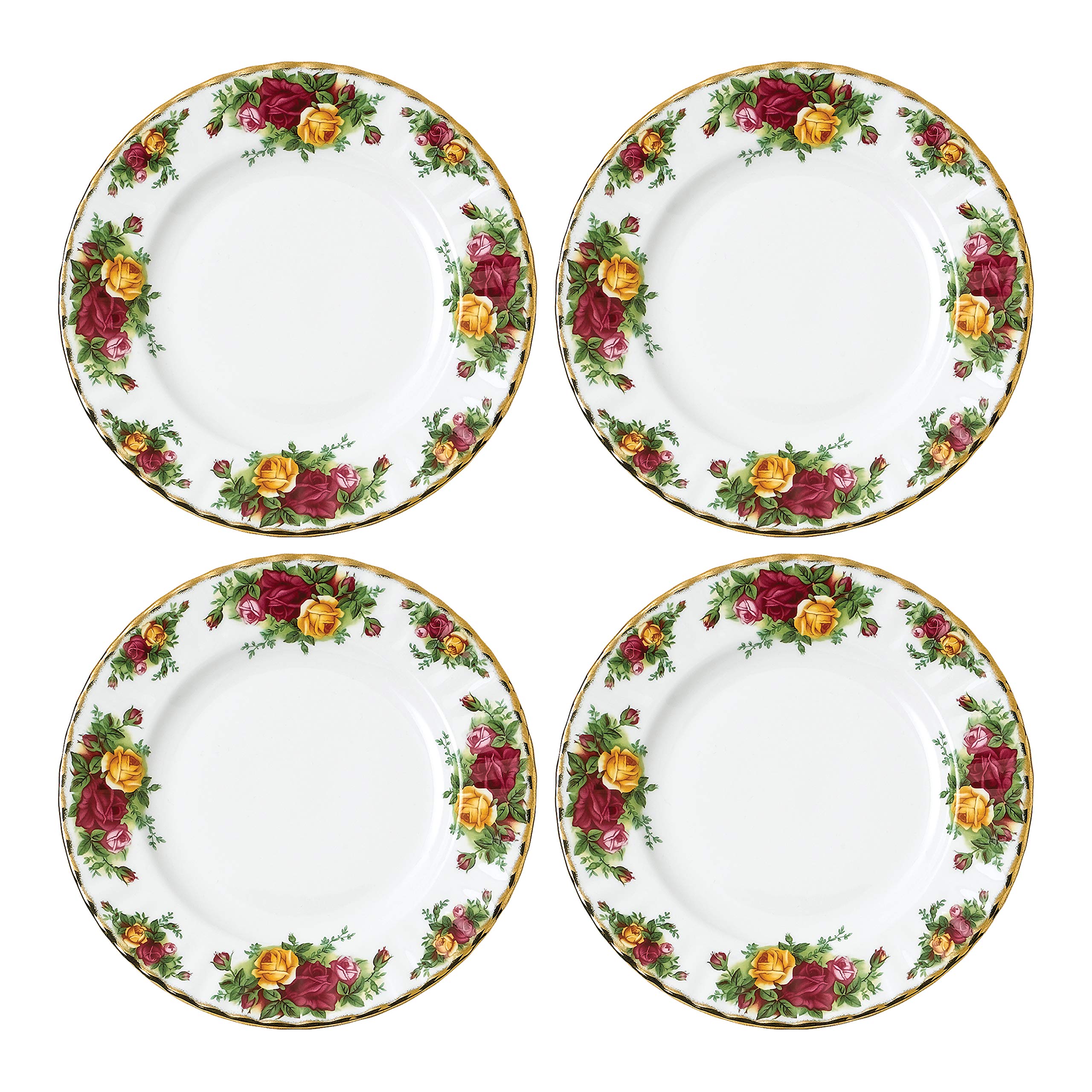 Royal Albert Old Country Roses Set Of 4 Salad Plates, 8'', Multi