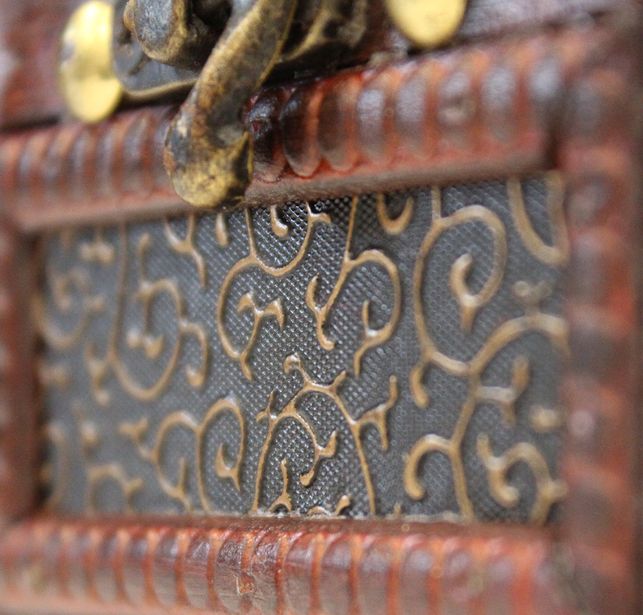 Rustic Studded Index/Recipe Card Box With Antiqued Latch (Large)