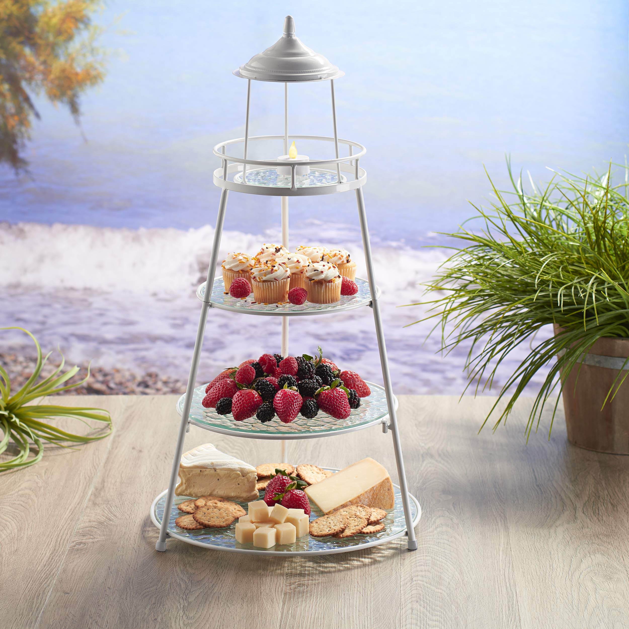 Artland Coventry Lighthouse 4-Tier Server, White