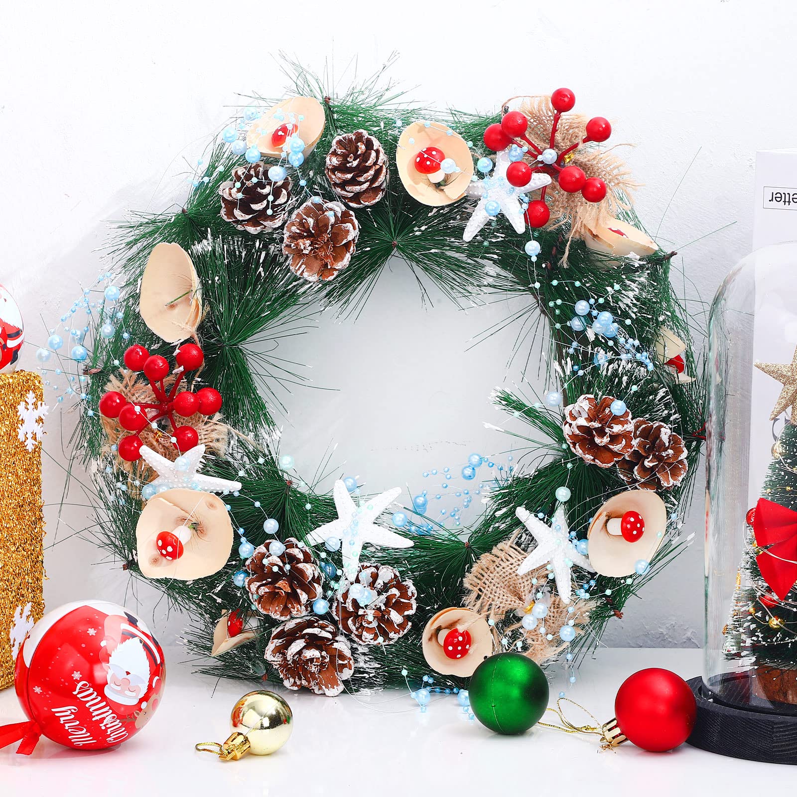 Christmas Beaded Starfish Garland Beaded Garland with Starfish Coastal Beach Decor for Christmas Tree Beach Home Decoration Supp