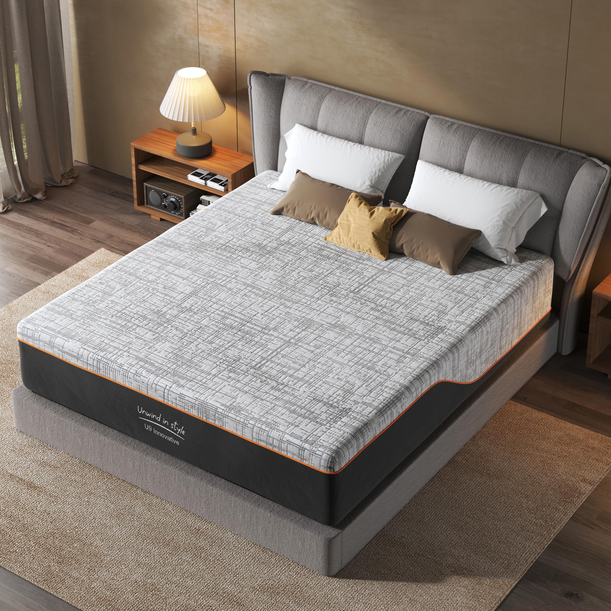 Schow Life 12 Inch Queen Mattress Multi-Layer Memory Foam Mattress - Medium Firmness With Bamboo Charcoal & Green Tea Infusion