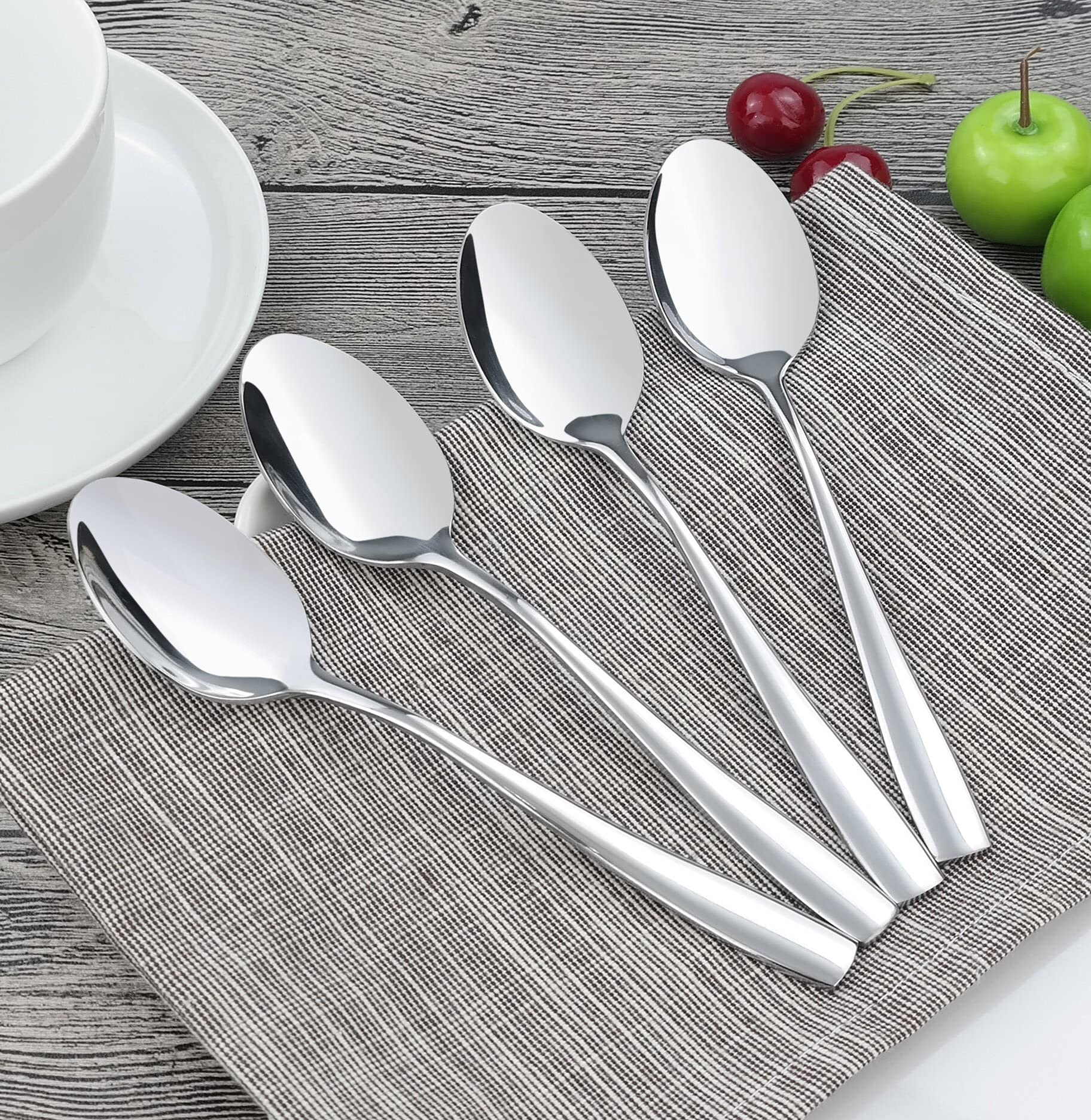 Hommp 16-Piece Dinner Spoons, Stainless Steel, 8.27 Inch