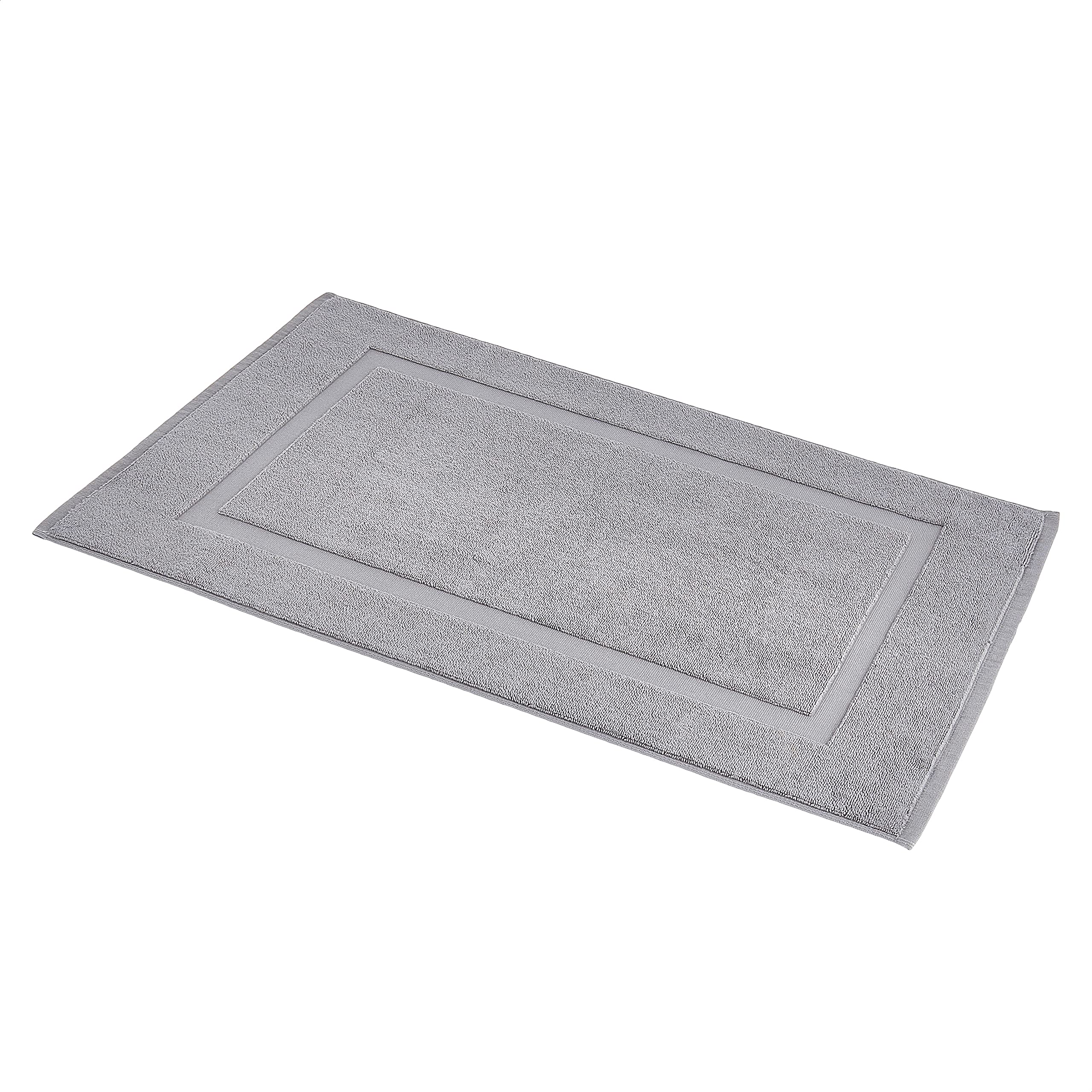Amazon Basics Banded Bathroom Bath Rug Mat, Powder Gray, 31 Inches L X 20 Inches W