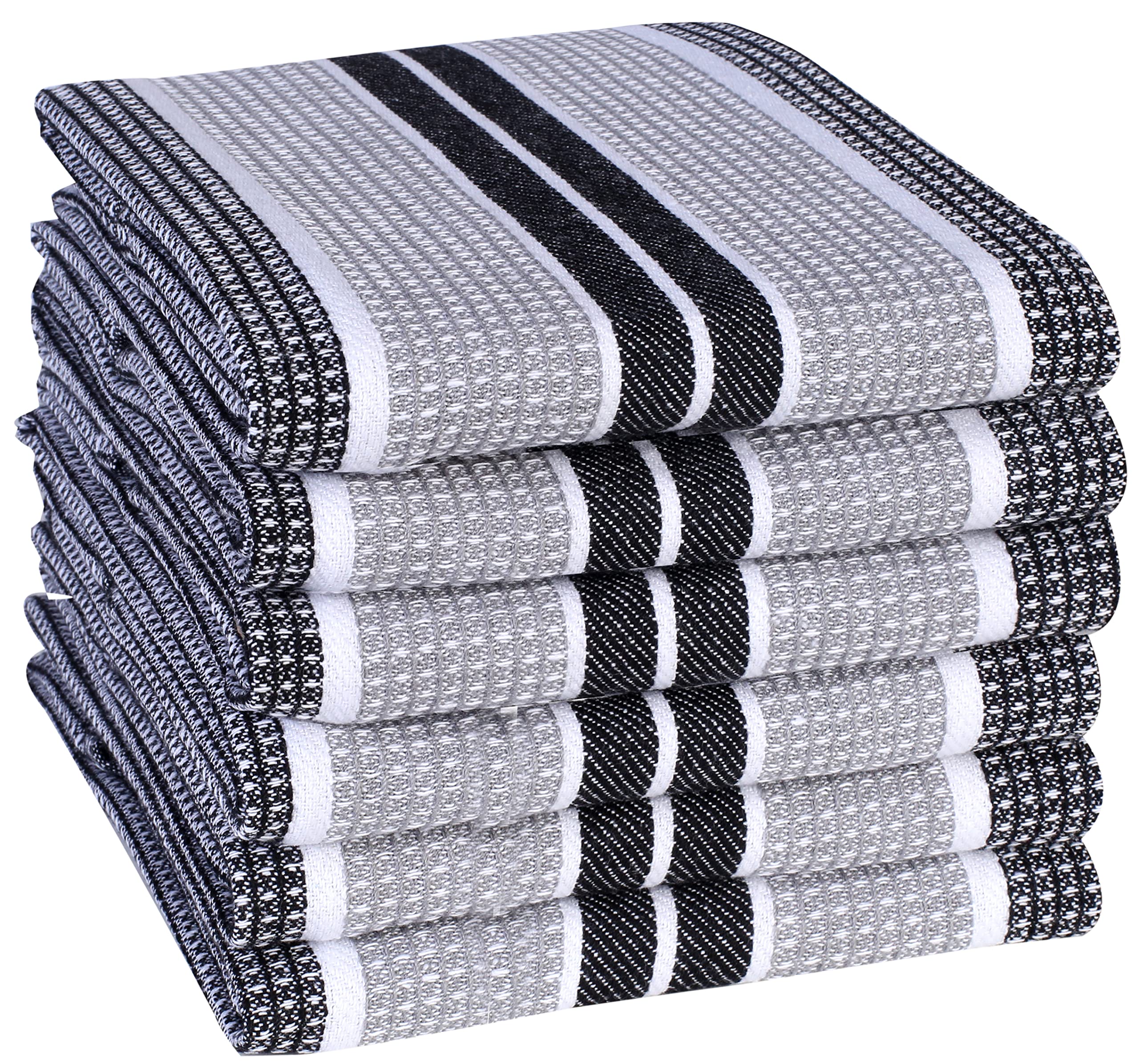Honeycomb Stripe Kitchen Towel 18X28Inch Blackmercury,100% Cotton, Quick Dry, Tea Towels, Bar Towels, Highly Absorbent,Cleaning