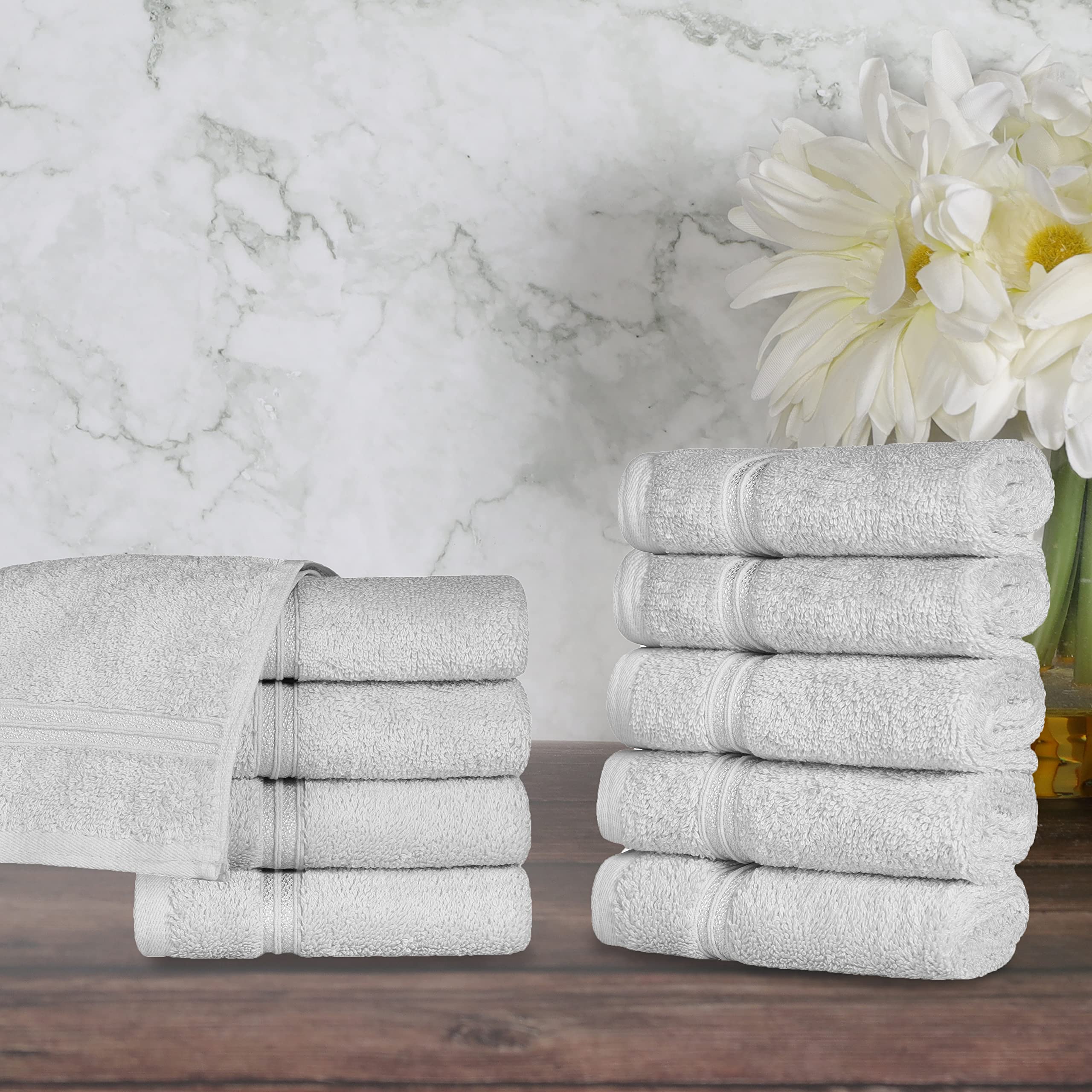 Superior Egyptian Cotton 10-Piece Face Towel Set , Small Towels For Facial, Spa, Quick Dry, Absorbent Towels, Bathroom Accessori