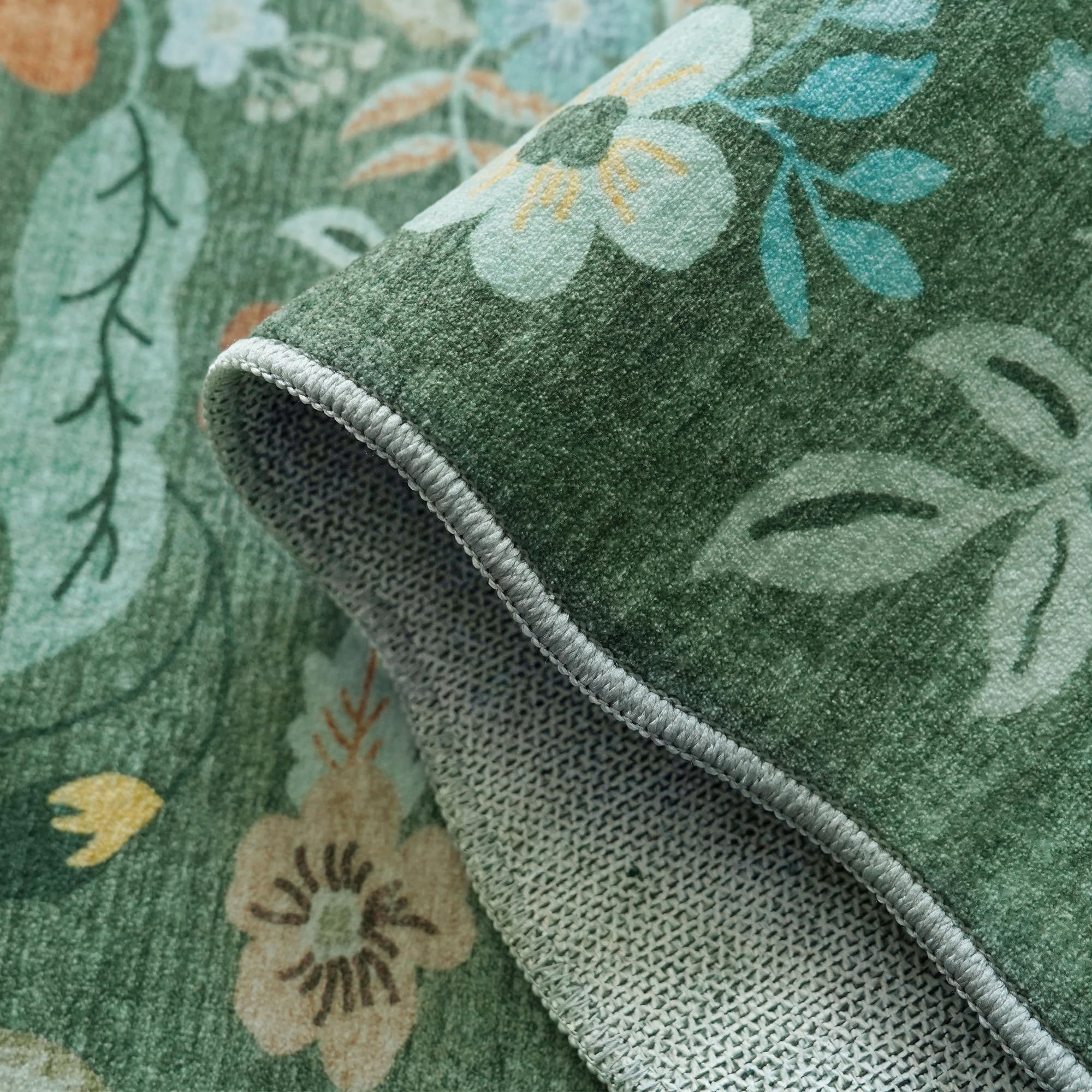 Washable 3x5 Entryway Area Rugs: Ultra Soft Low Pile Carpet for Kitchen Nursery Indoor Light-Weight Doormat Rug with Non-Slip Ba