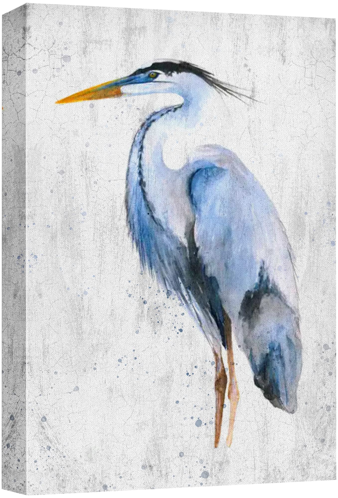 Wall26 Canvas Print Wall Art Pastel Blue Watercolor Crane Bird Nature Wilderness Illustrations Modern Art Decorative Multicolor