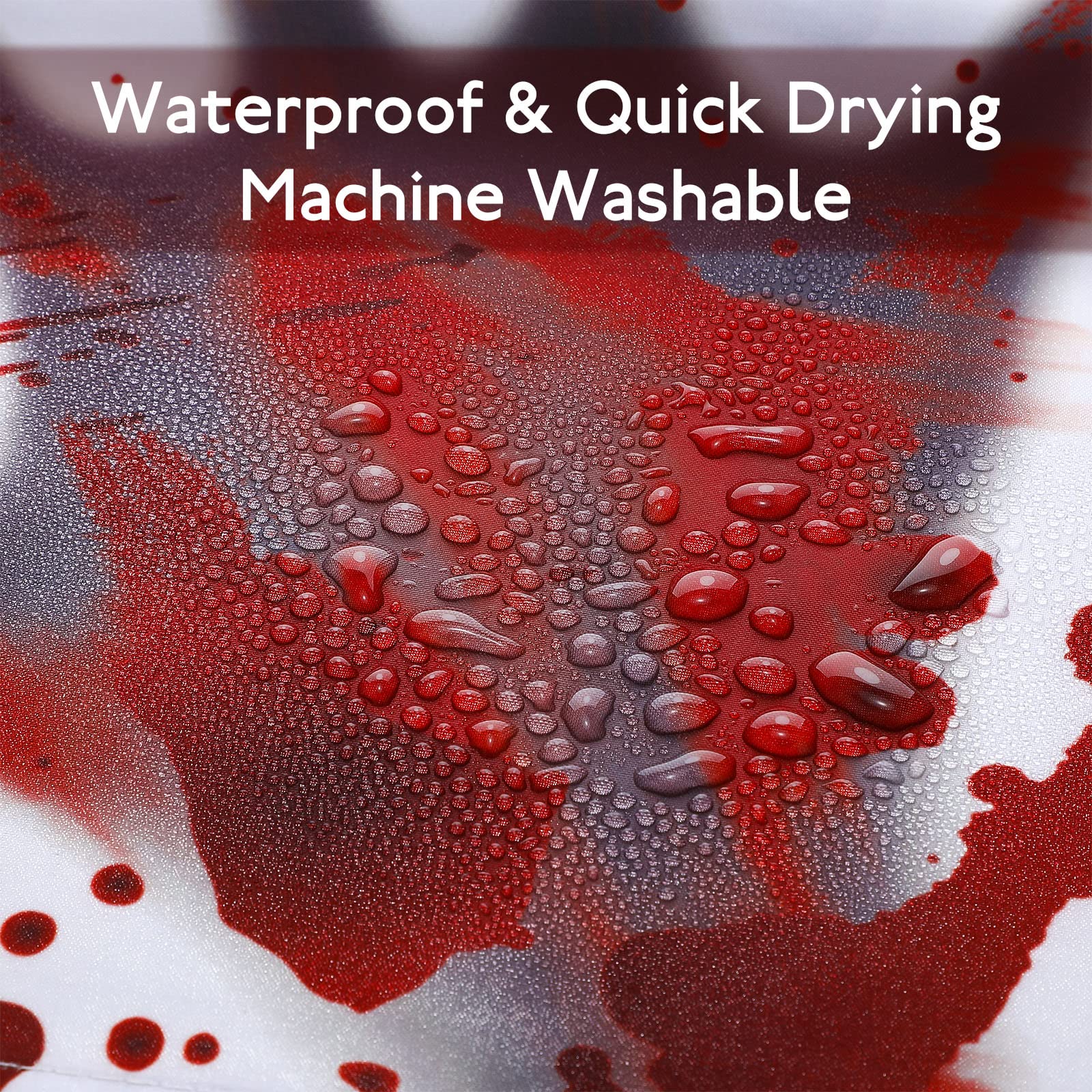 Cindeer Halloween Shower Curtain For Bathroom With Hook Scary Bloody Hands, 71 X 71 Inch Help Me Ghost Hand Shower Curtain Water