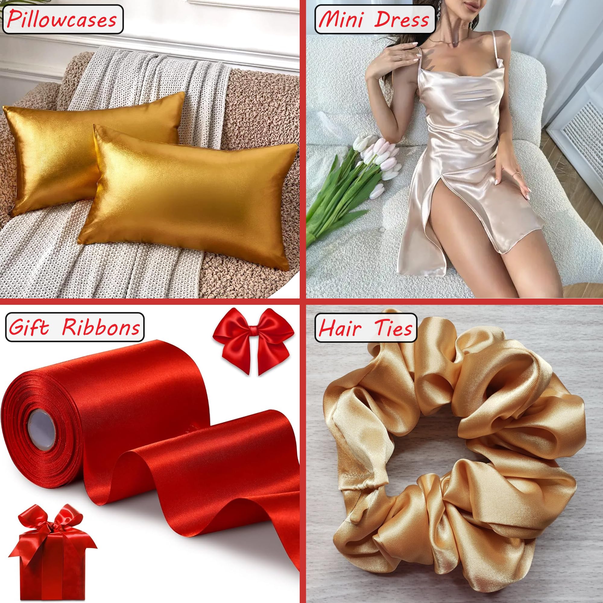 Charmeuse Satin Fabric  5 Yards Continuous  60 Wide  Silky, Bridal  Decoration, Fashion Crafts (White, 5 Yd)