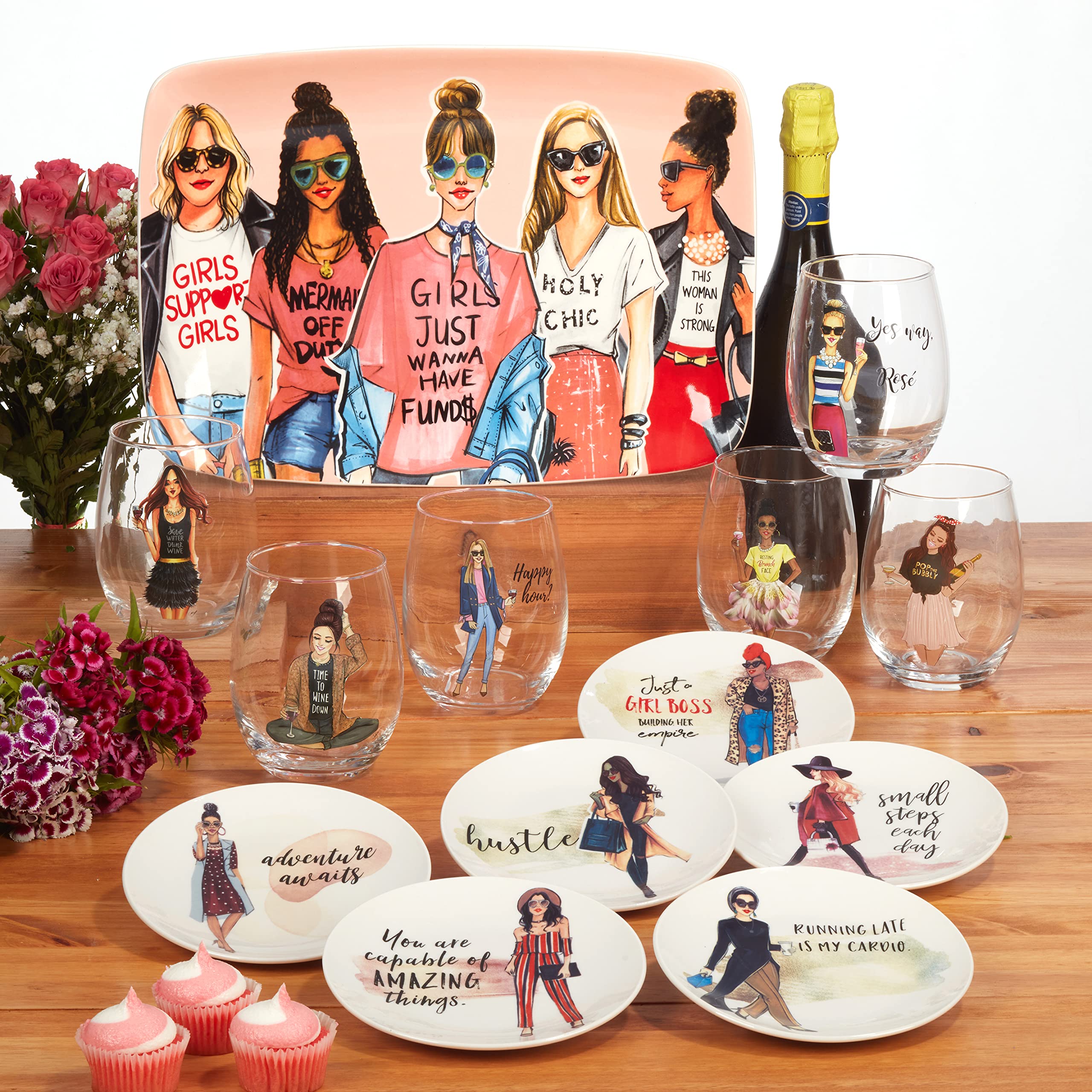 Certified International Girlfriends Rectangular Platter, 14.2'' X 10.5''