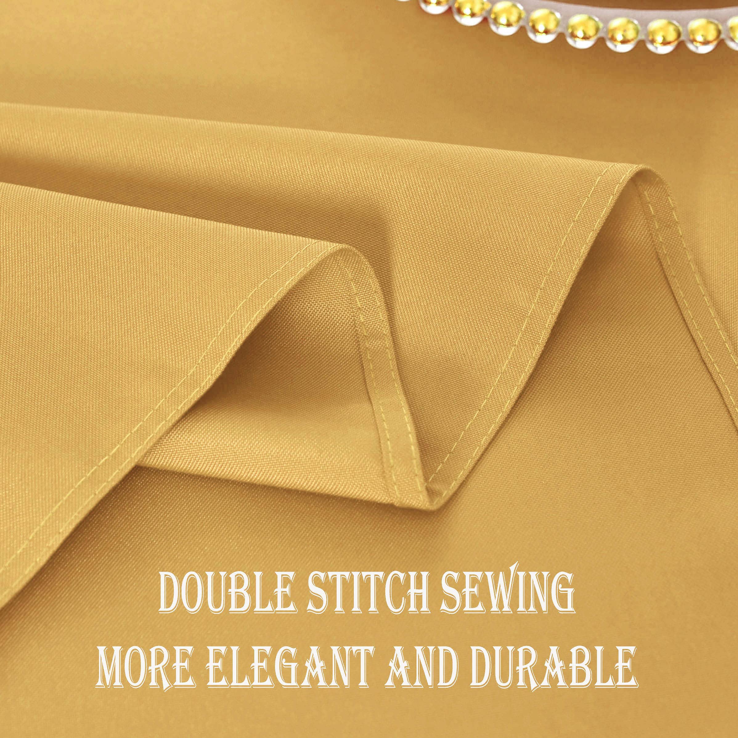 Kaipho Gold Rectangle Tablecloth Waterproof Stain Resistant Wrinkle Free Table Cloth 210Gsm Polyester Wipeable Table Cover For P