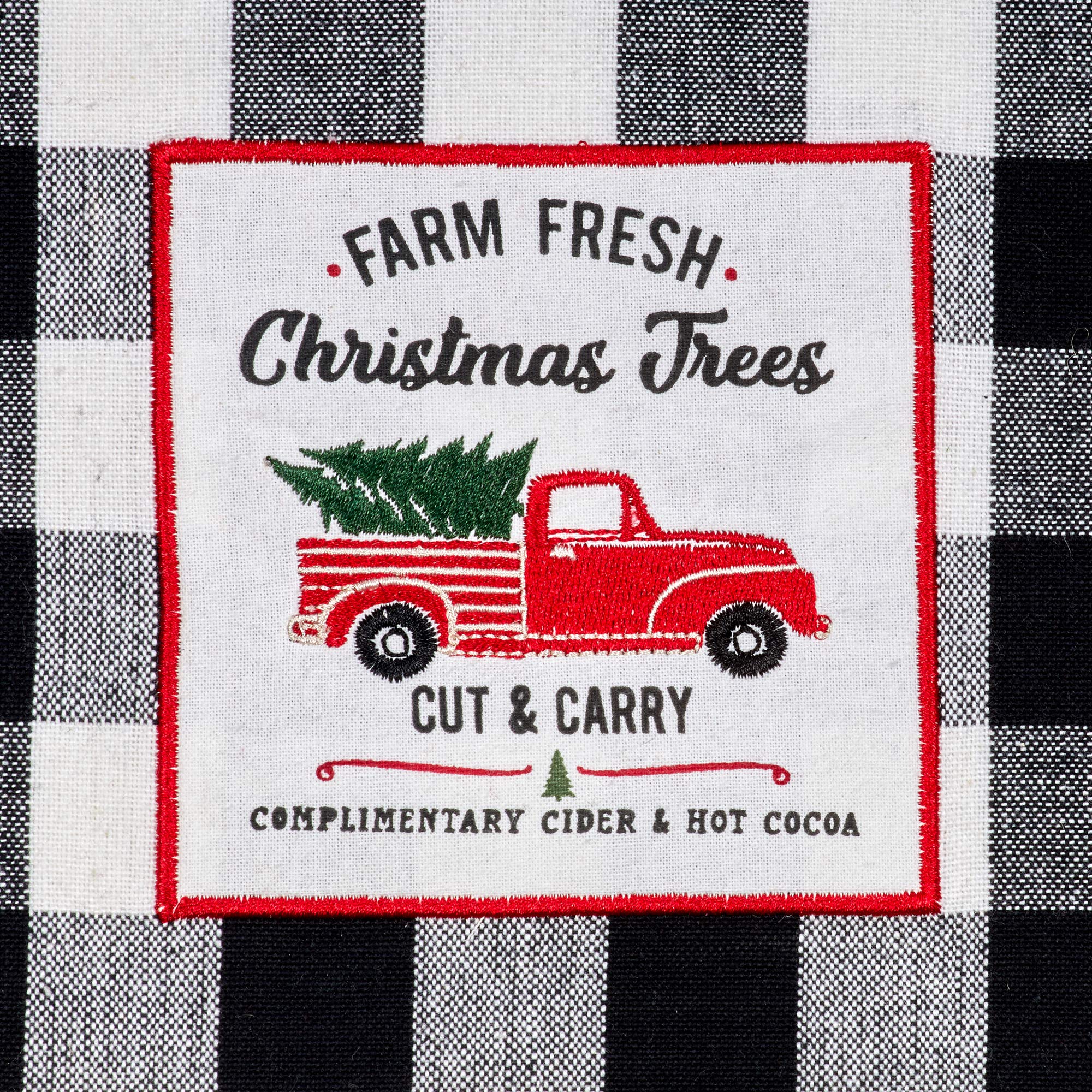 DII Asst Christmas Tree Farm Embellished Dishtowels Set/3
