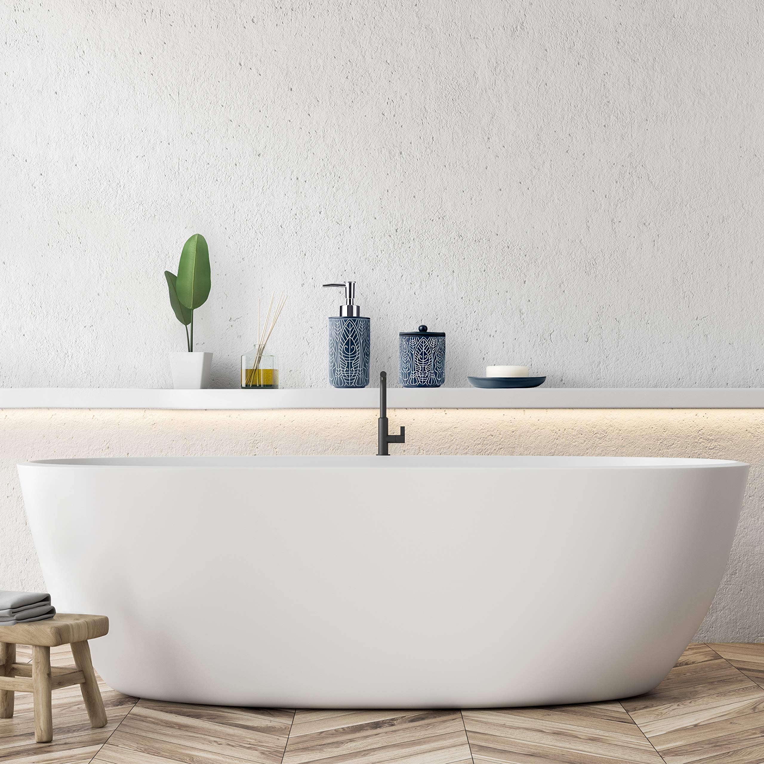 Premium Navy Blue Bathroom Accessories Set. Blue Bathroom Set. Blue Bathroom Decor. Accesorios Para Ba